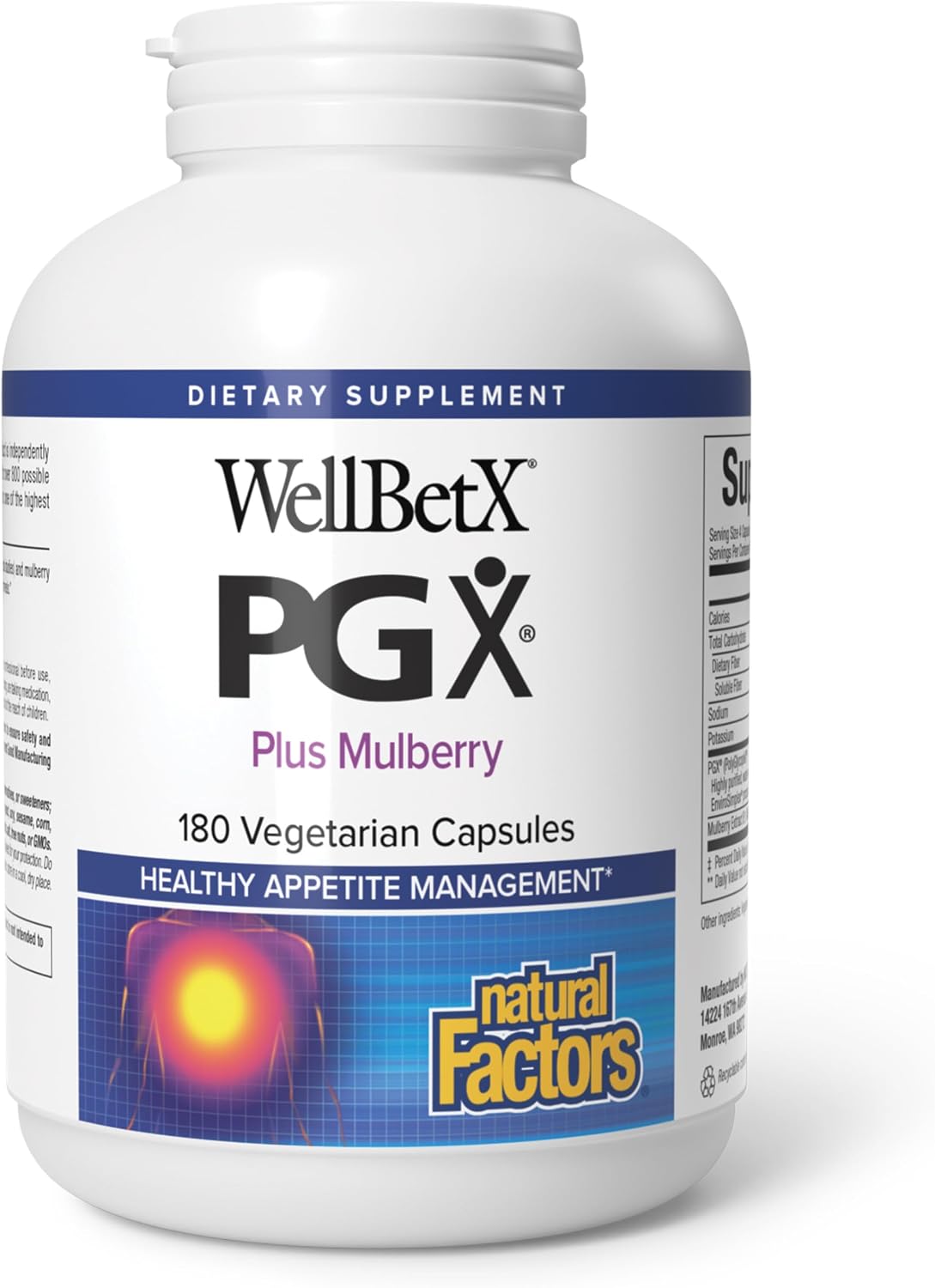 Natural Factors PGX Plus Mulberry, 180 Capsules (45 Servings)