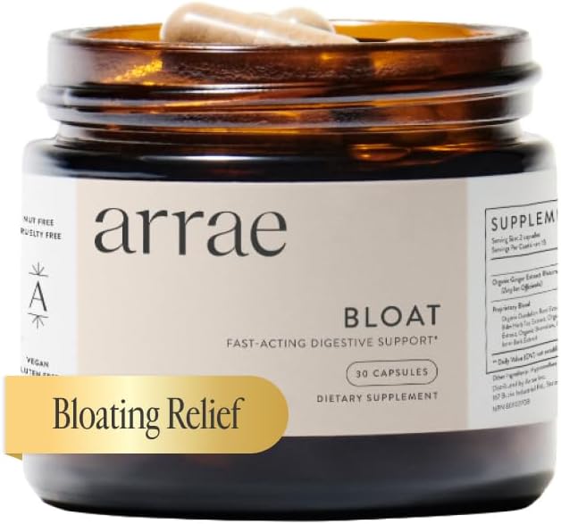 Bloat Capsules – Digestive Enzymes for Women, Ginger & Bromelain, 30ct