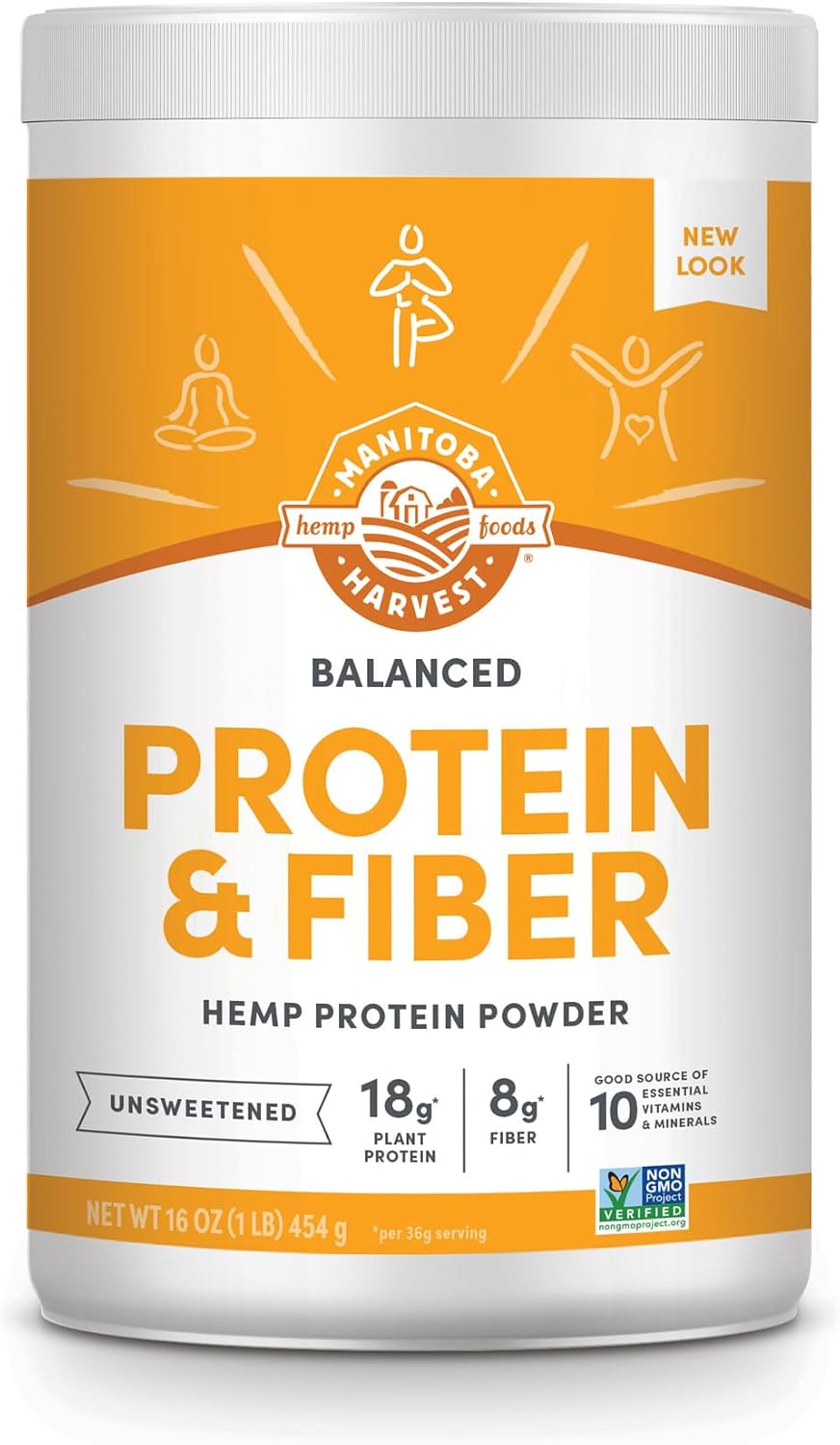 Manitoba Harvest Balanced Protein and Fiber Powder, Unsweetened, 16 oz