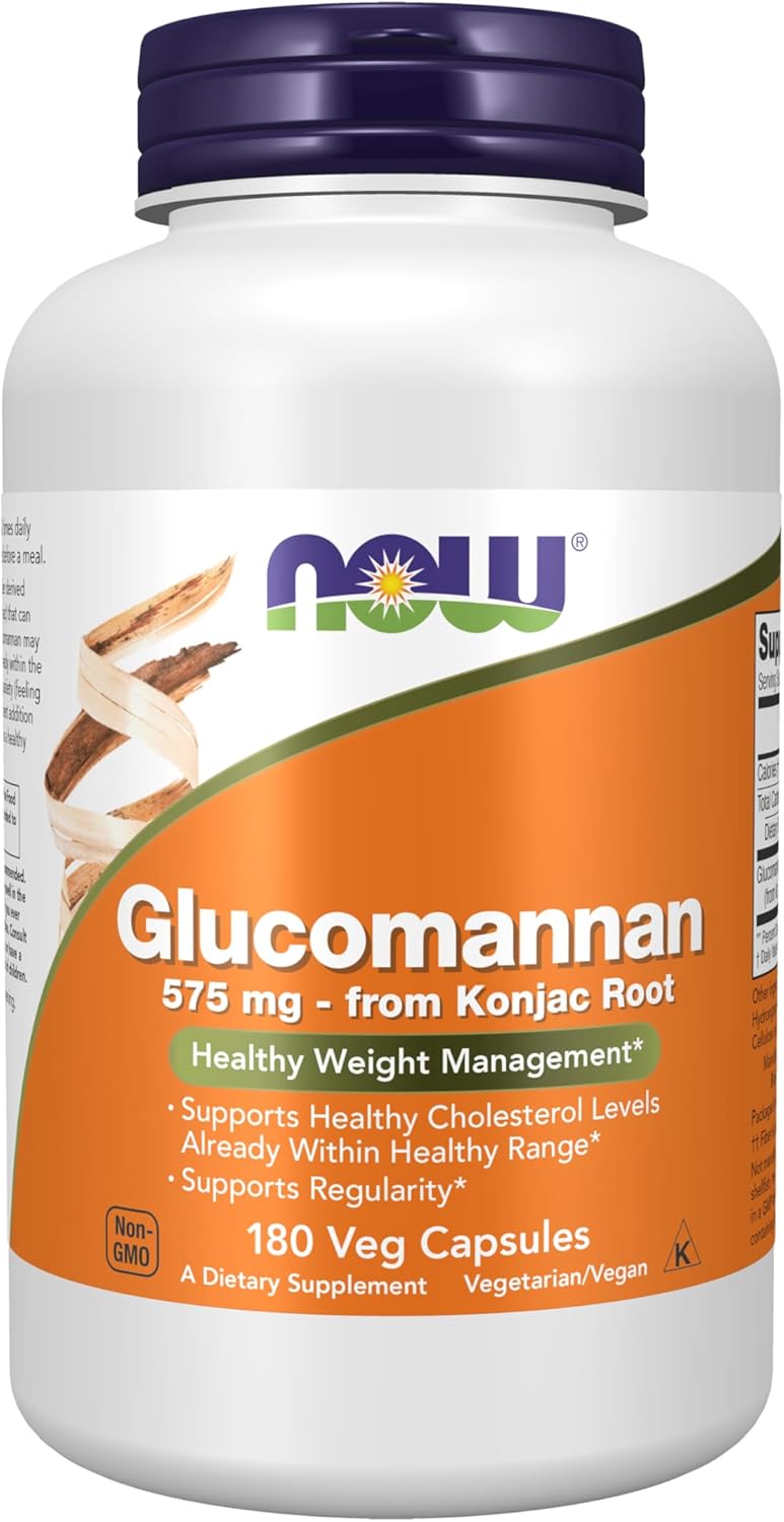 NOW Foods Supplements, Glucomannan (Amorphophallus konjac) 575 mg, Supports Regularity*, Healthy Weight
