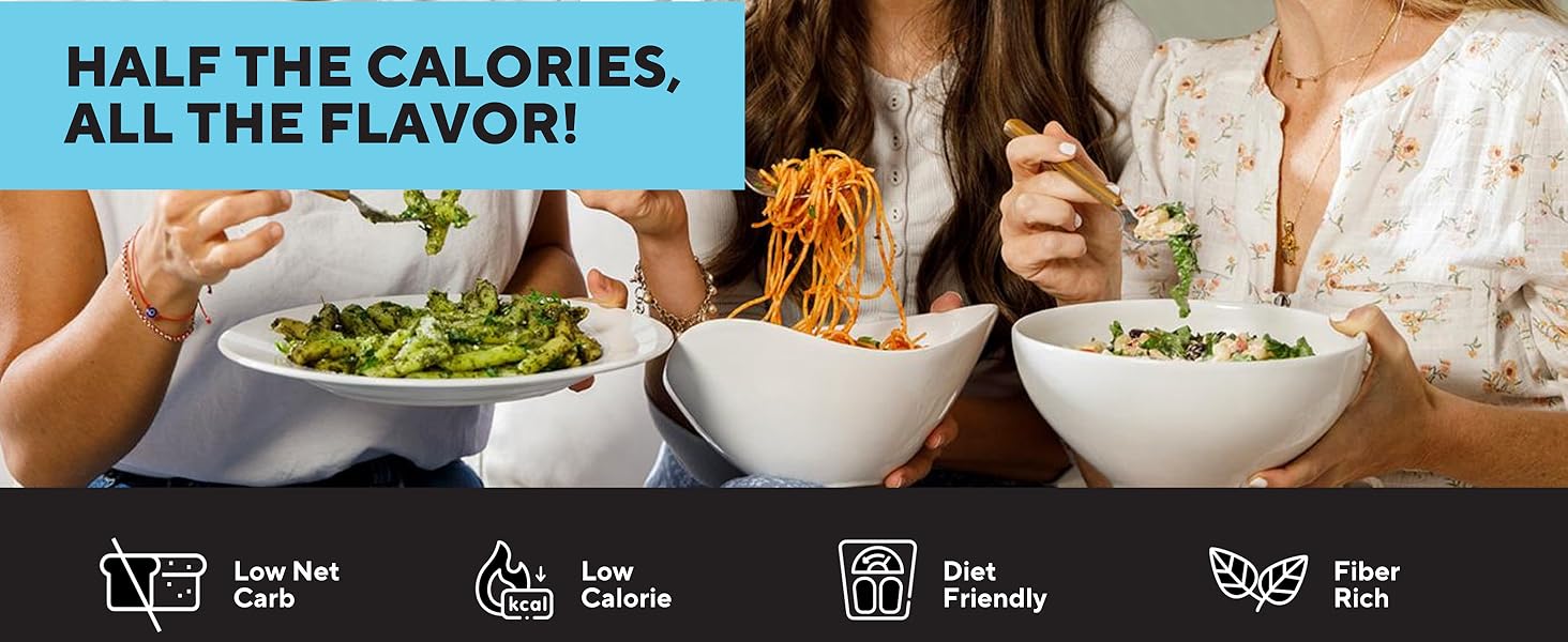Fiber Gourmet Spaghettis, low net carb, low calorie, diet friendly pasta, fiber rich spaghetti