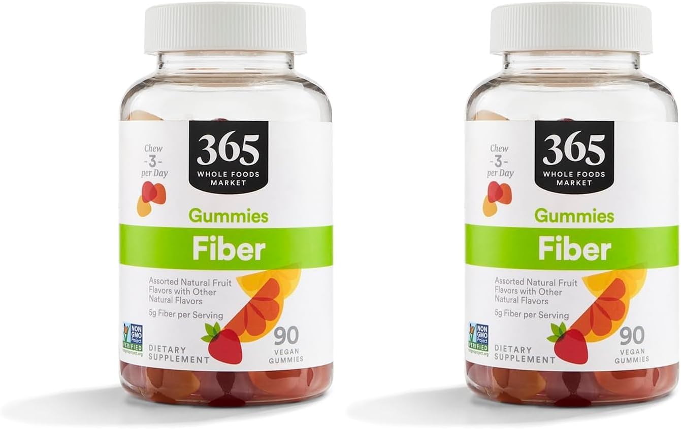 365 by Whole Foods Market, Fiber Gummy, 90 Count (Pack of 2)