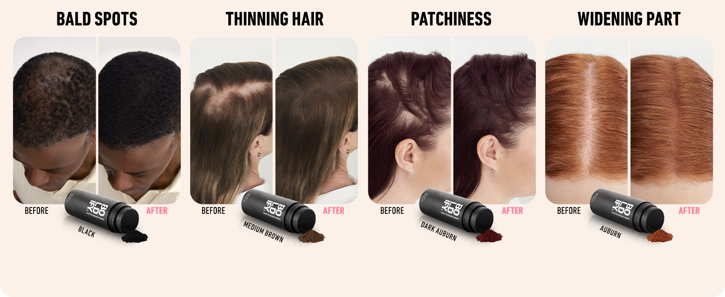 Hair Thickening Fibers Before and After images