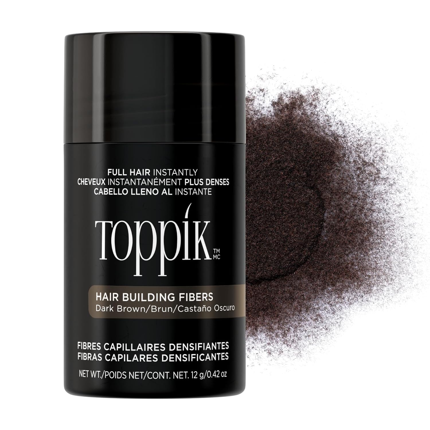 Toppik Hair Building Fibers, Fill In Fine or Thinning Hair Instantly Thicker, Fuller Looking Hair 9 Shades,4