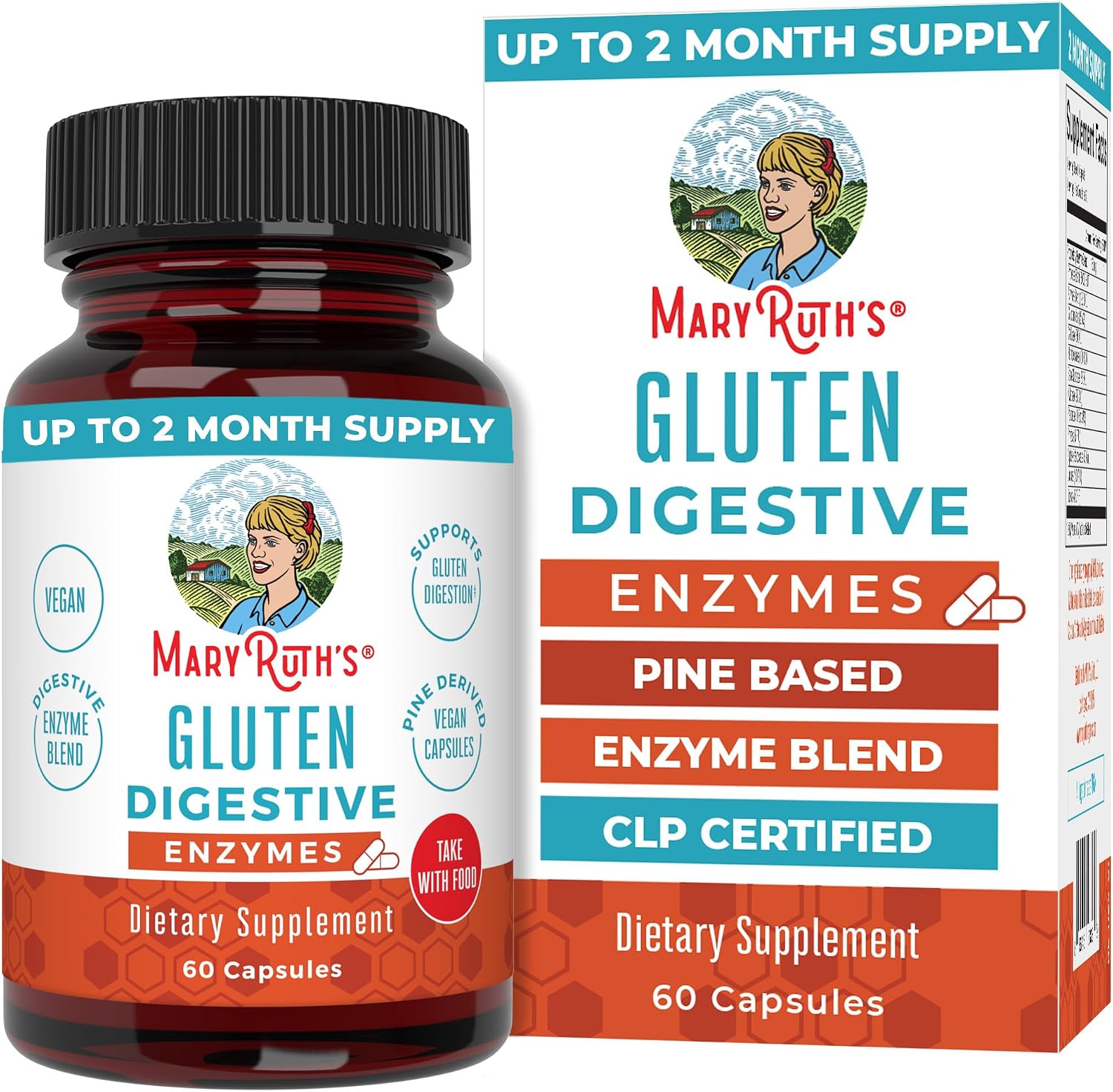 MARYRUTH’S Gluten Digestive Enzymes, Proprietary Enzyme Blend, 60 Count