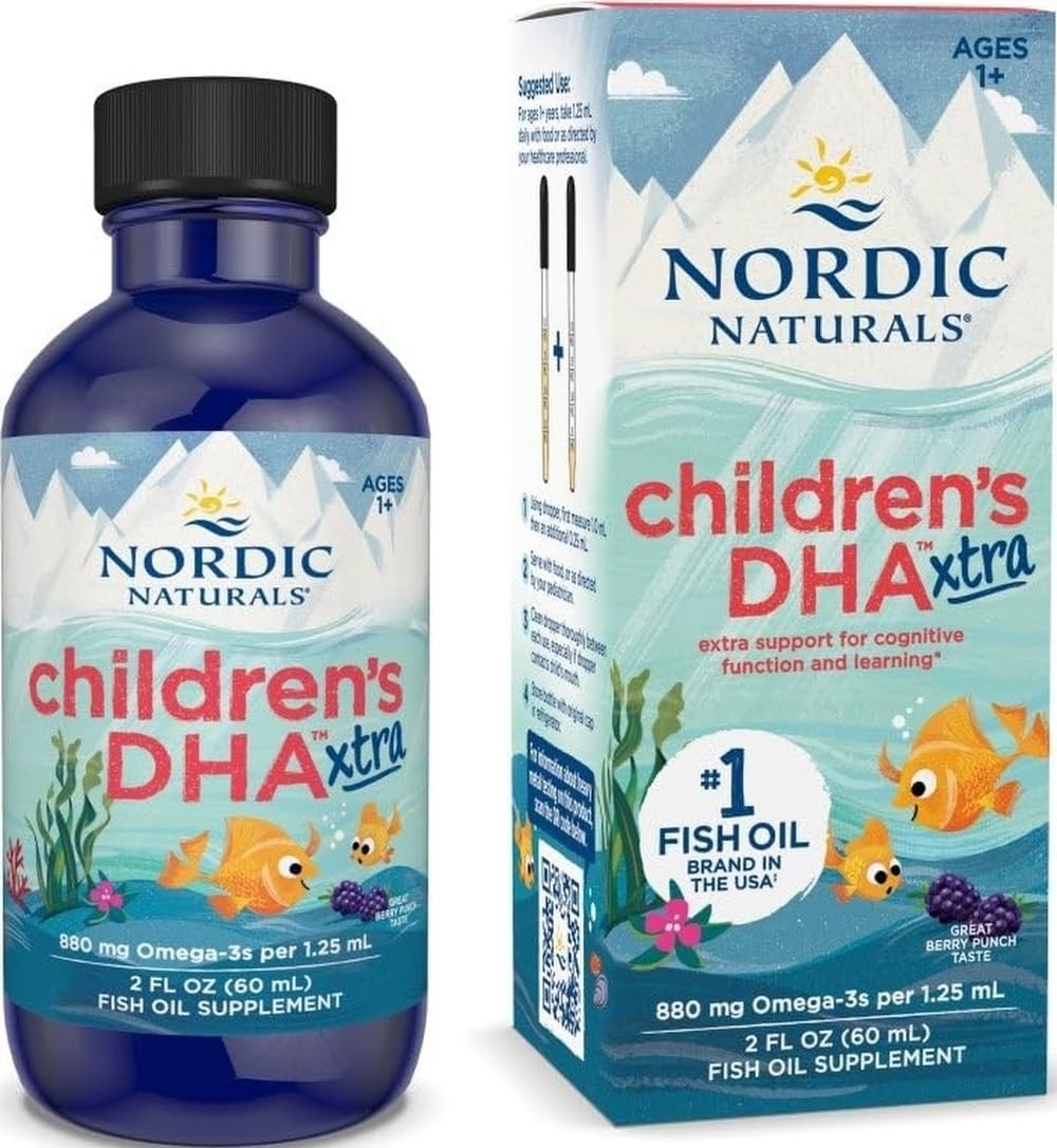 Nordic Naturals Children’s DHA Xtra, Berry Punch – 2 oz for Kids – 880 mg Total Omega-3s