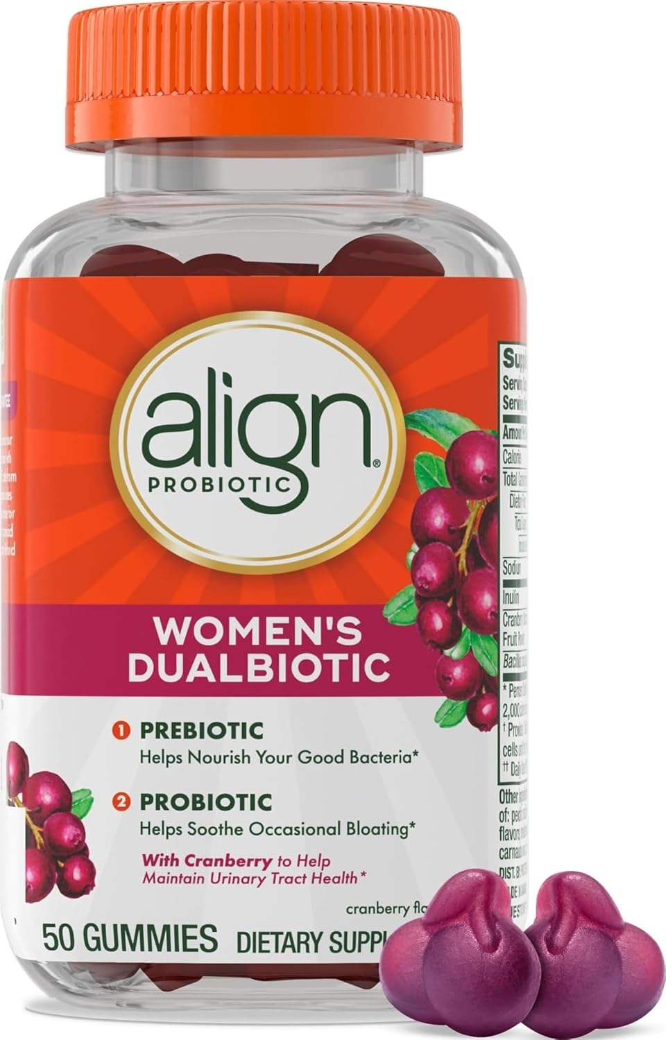 Align Probiotic, Women’s Dualbiotic, Womens Probiotic Gummies, Prebiotics and Probiotics for Women,