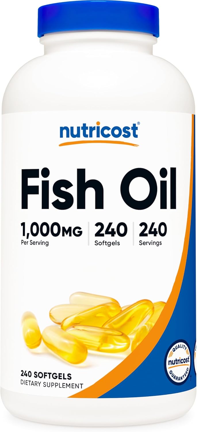 Nutricost Fish Oil Omega 3 Softgels with EPA & DHA, 240 Softgels, GMO-Free
