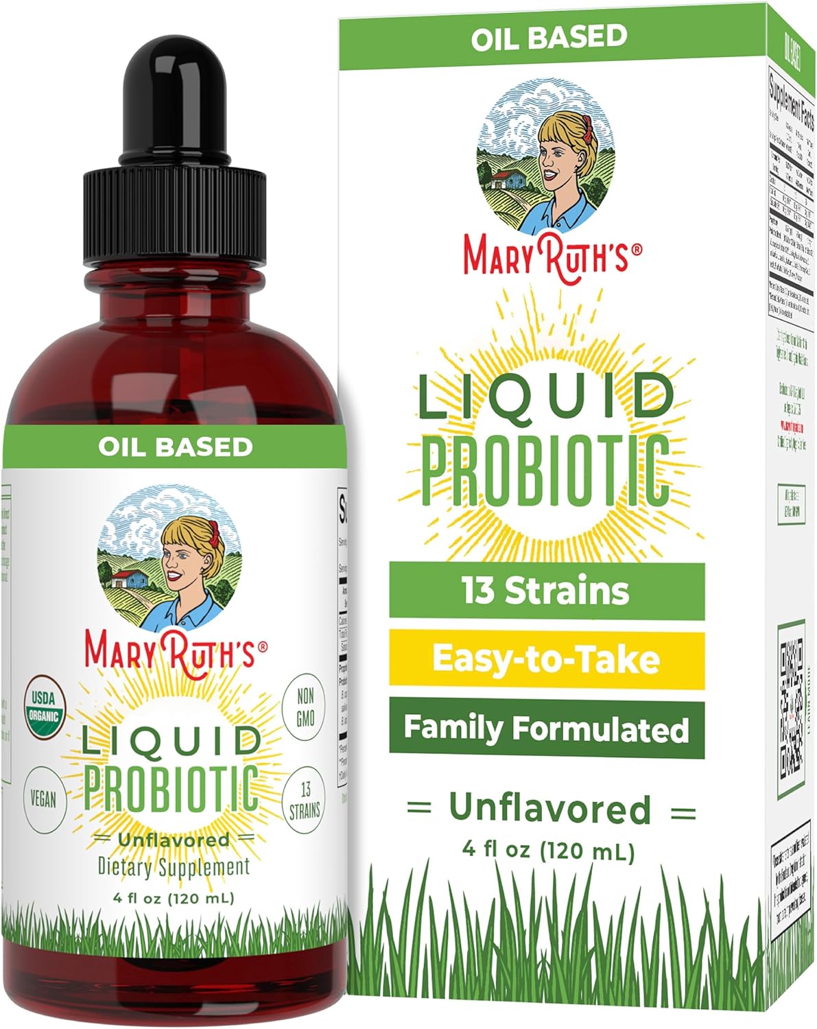 MARYRUTH’S Organic Liquid Probiotic, Digestive & Gut Health, 40 Servings