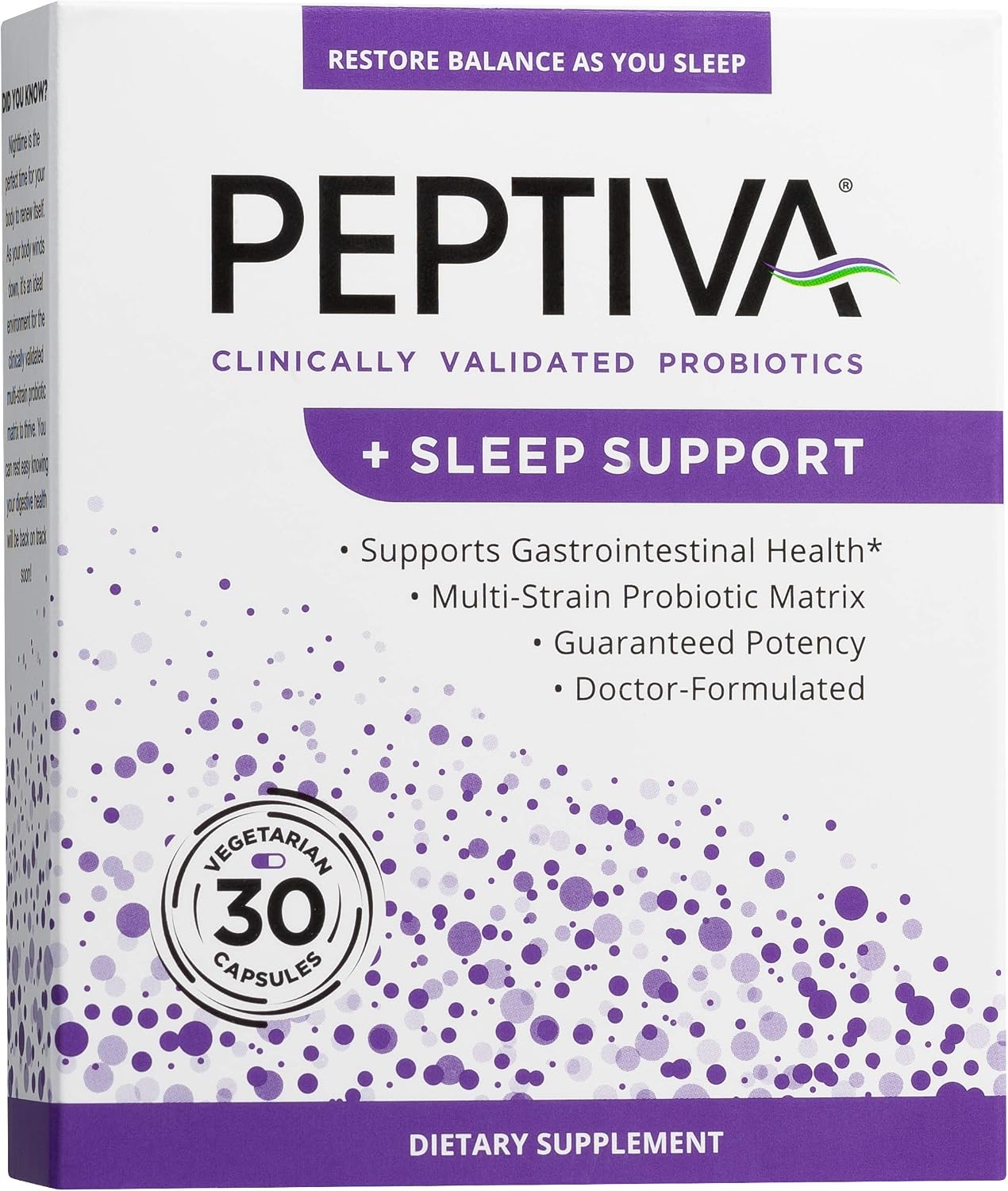 Peptiva 26 Billion CFU Probiotic and Sleep Support – Clinically Validated Multi-Strain Probiotic