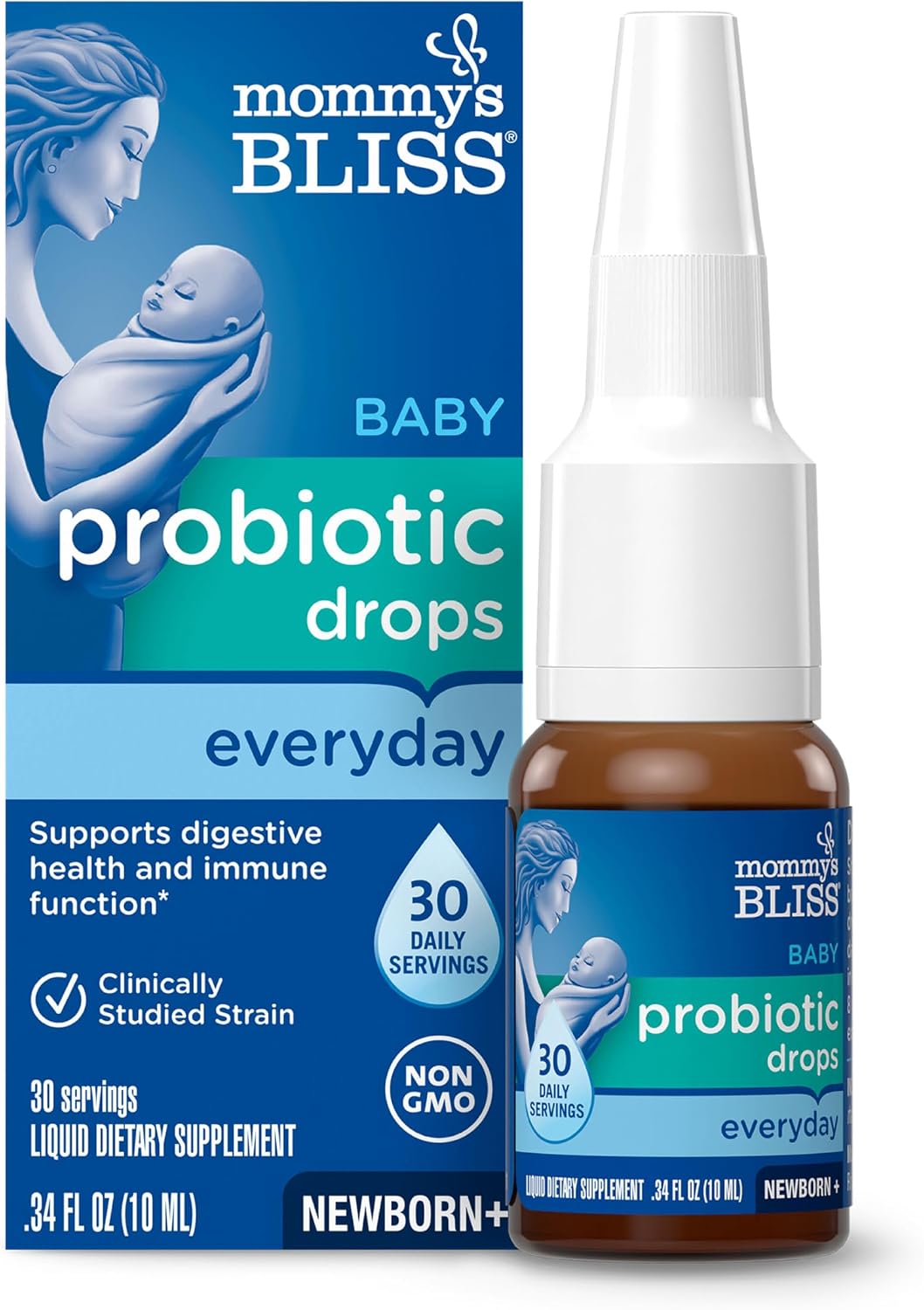 Mommy’s Bliss Baby Probiotic Drops Everyday – Gas, Constipation, Colic Symptom Relief –
