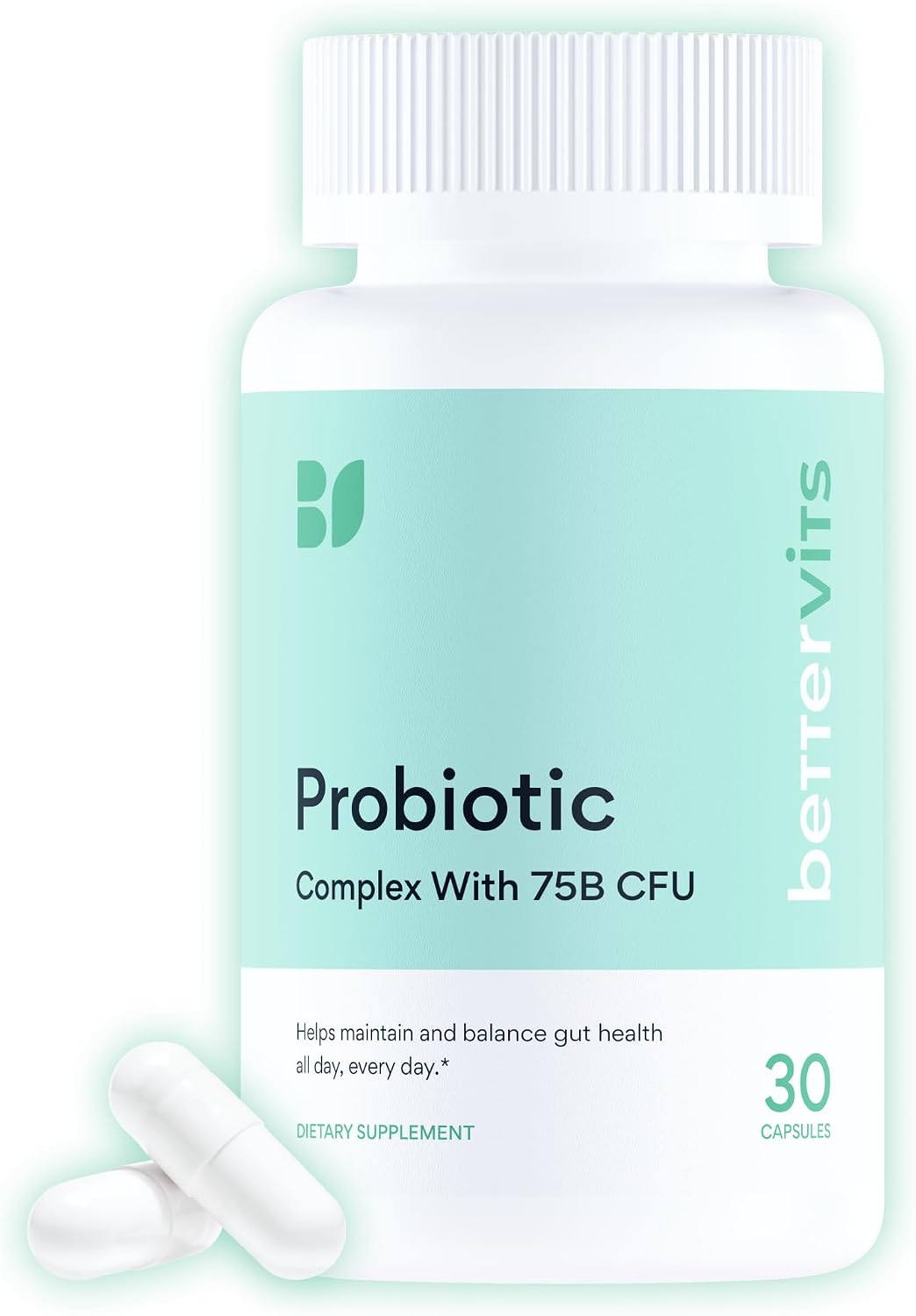 Bettervits Probiotics for Women & Men, 75 Billion CFU & Prebiotic | 60 Ct