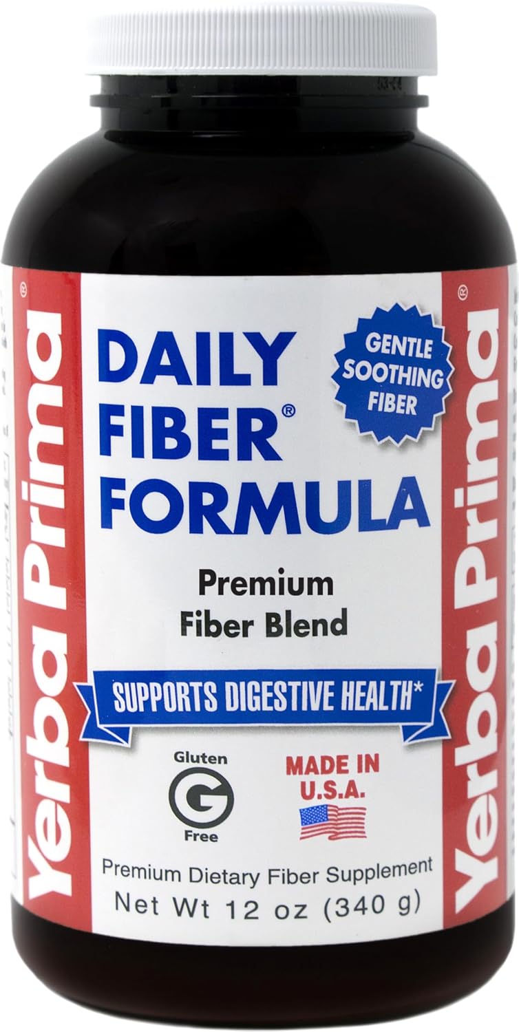 Yerba Prima Daily Fiber Formula Powder – 12 oz – Digestive Support Supplement – Soluble
