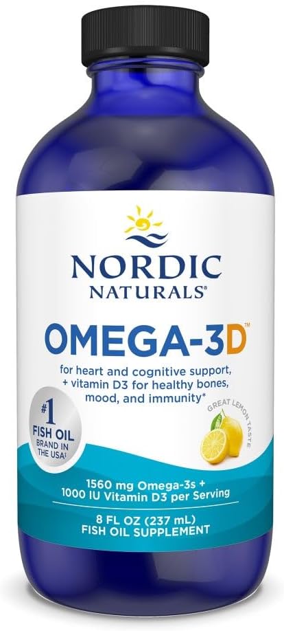 Nordic Naturals Omega-3 Liquid w/Vitamin D3, 1560mg EPA & DHA – 8oz