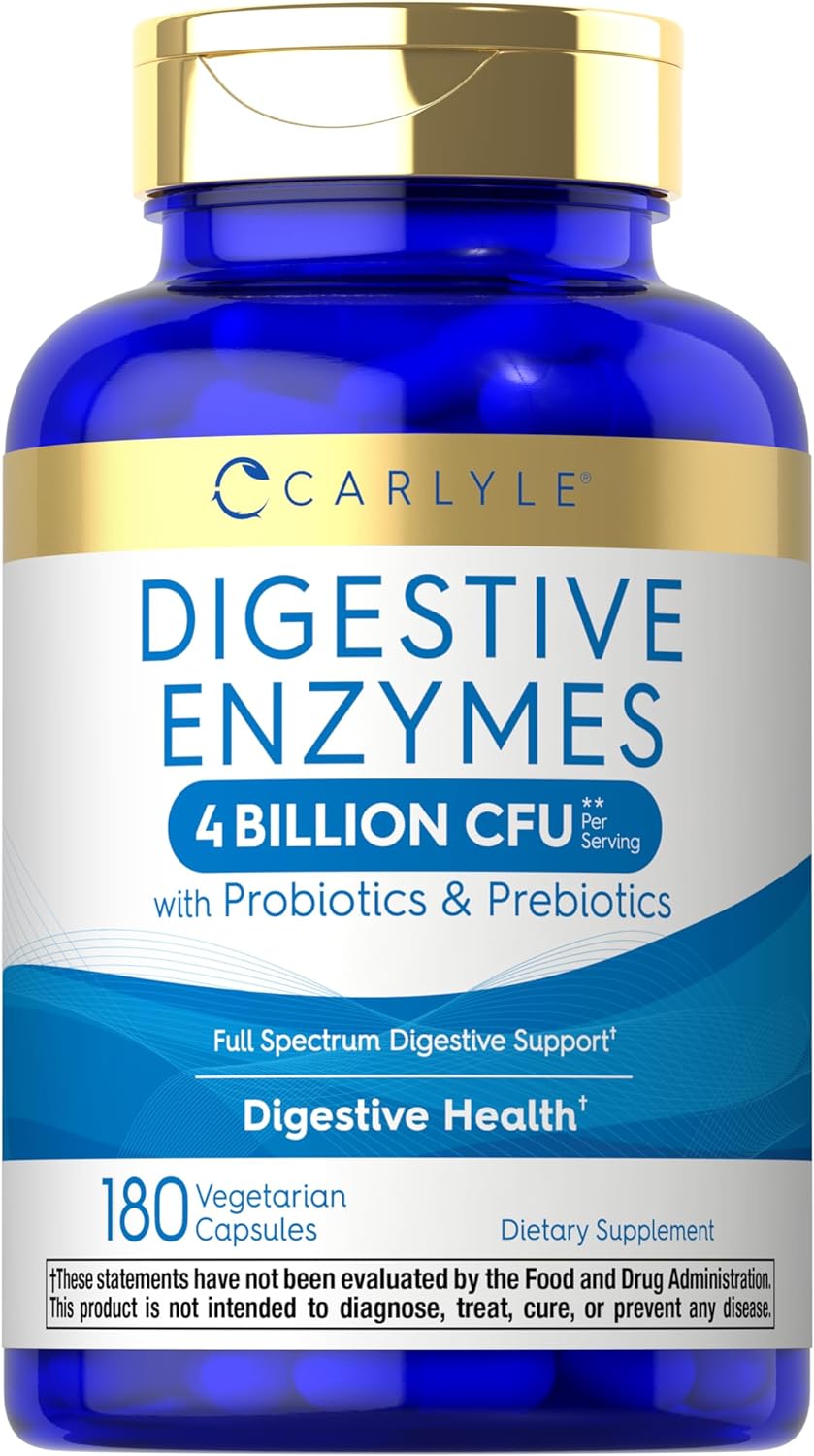 Carlyle Digestive Enzymes | with Probiotics & Prebiotics | 180 Capsules