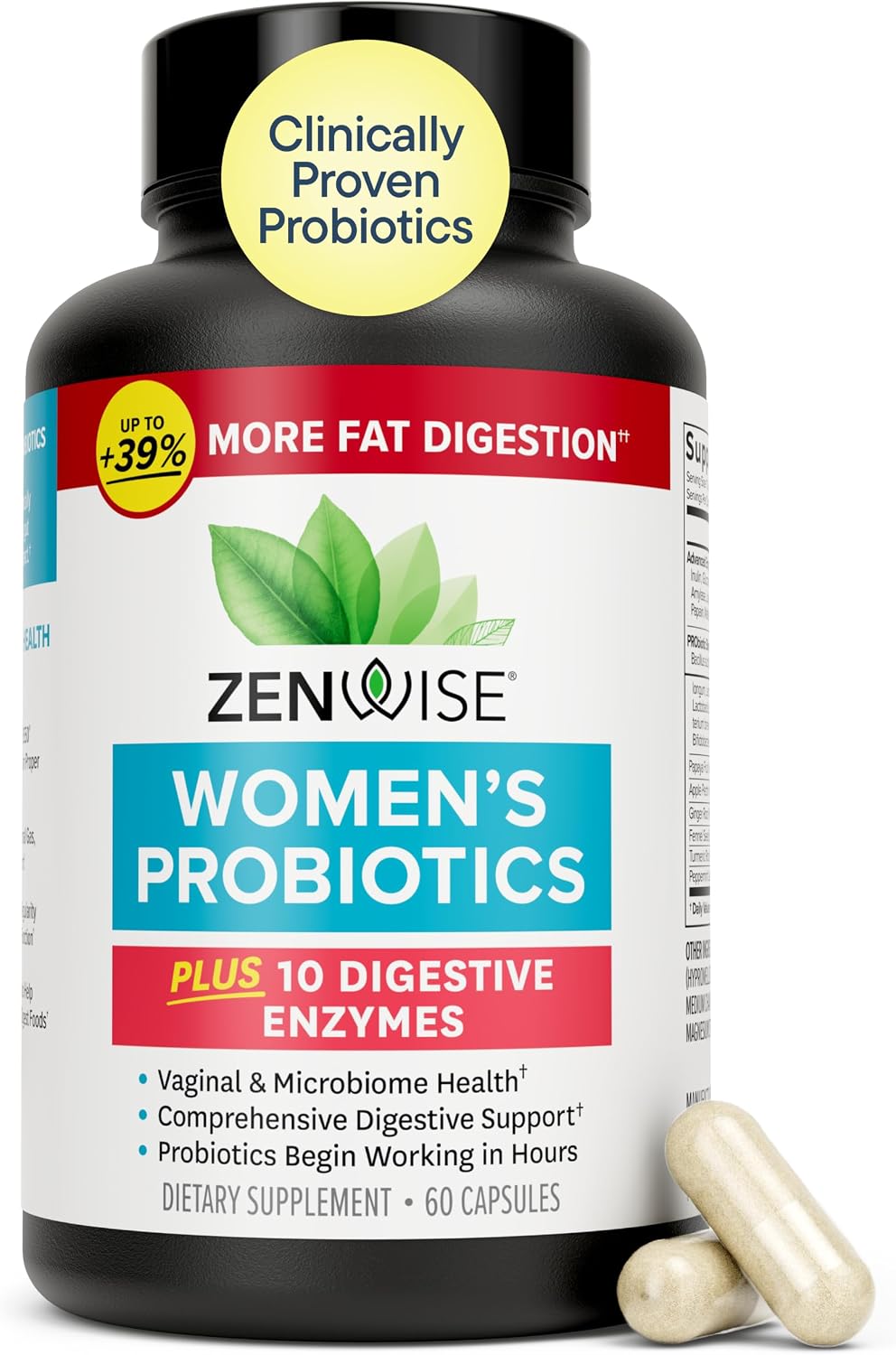 Zenwise Health Probiotics for Women, Prebiotics, Gut Health – 60 CT