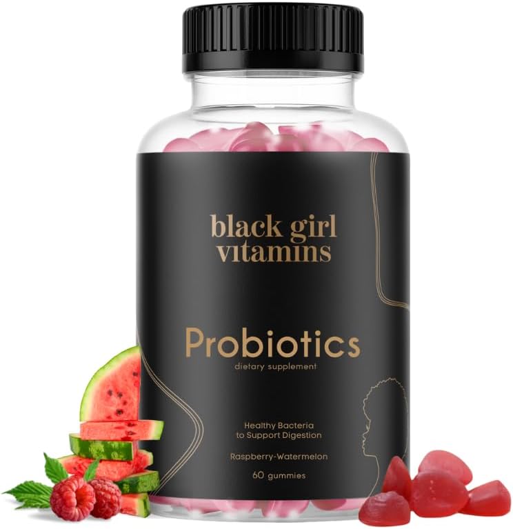 Black Girl Vitamins – Probiotic Gummies for Digestive Health and Immune Support, Gluten-Free Vitamins,