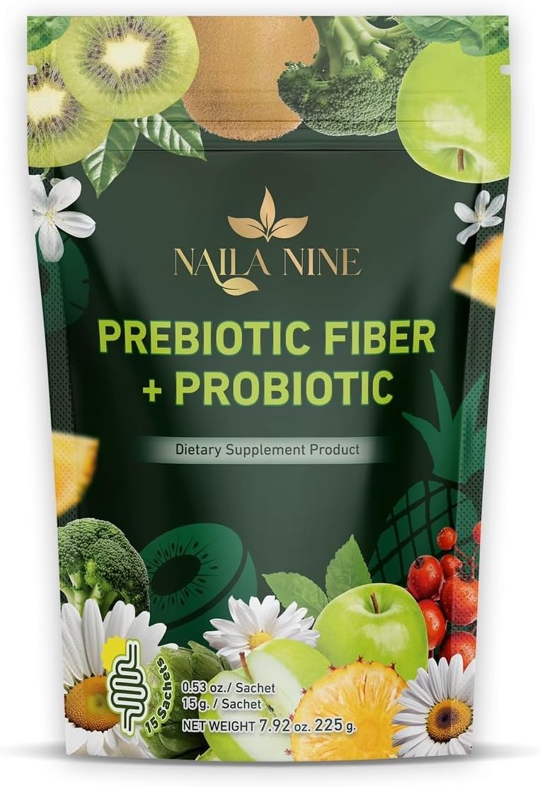 Prebiotic Fiber Supplement Powder Apple and Kiwi Flavour Pack of 15 Sachets