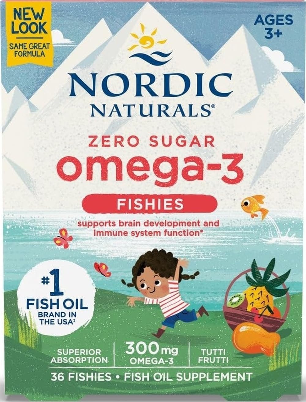 Nordic Naturals Fish Oil for Kids Omega 3 Gummies, 300mg EPA DHA – 36 Count