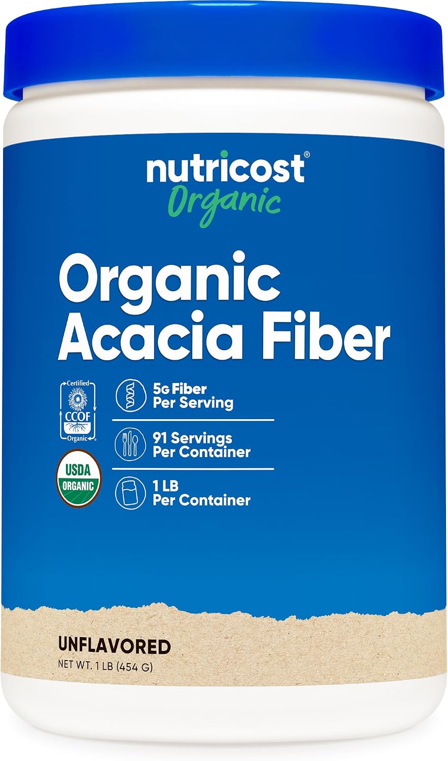 Nutricost Organic Acacia Fiber Powder (1 LB) Unflavored