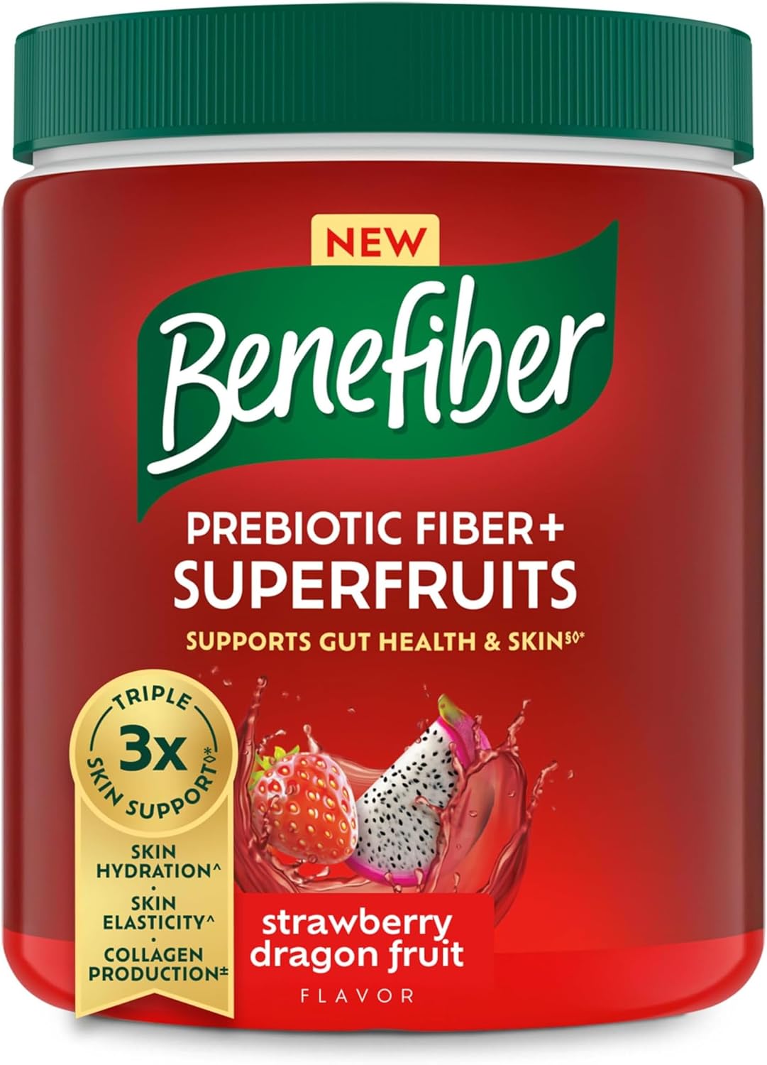Benefiber Prebiotic Fiber + Superfruits, Strawberry Dragon Fruit, 8.8 oz