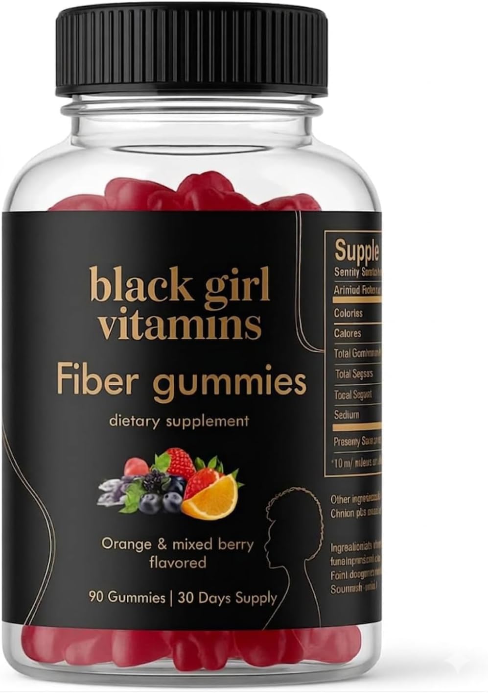Black Girl Vitamins – Fiber Gummies – Prebiotic for Gut Health & Bloat Relief –