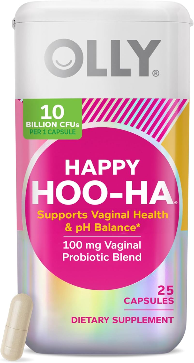 OLLY Happy Hoo-Ha Capsule, Vaginal Probiotics for Women – 25 Count