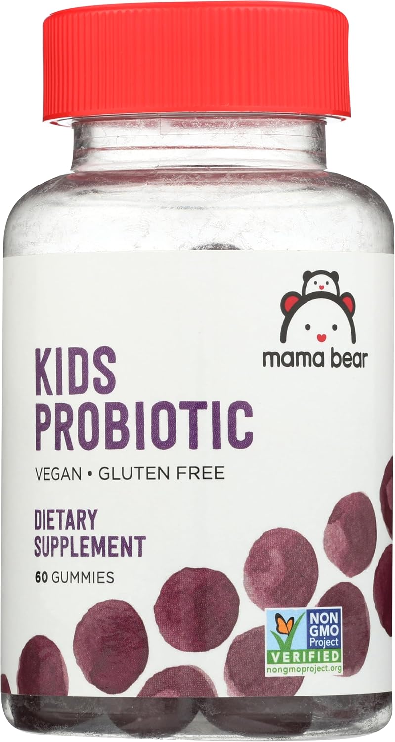 Amazon Brand – Mama Bear Vegan Probiotic, Berry, 60 Gummies, 1 Billion CFU per Gummy