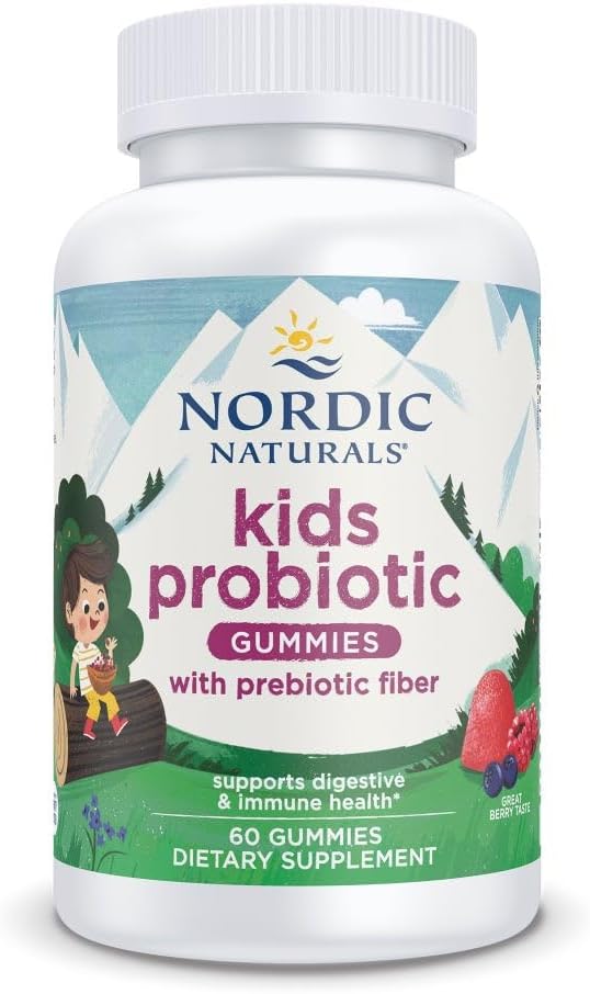 Nordic Naturals Kids Nordic Flora Probiotic Gummies, 1.5B CFU – 60 Count