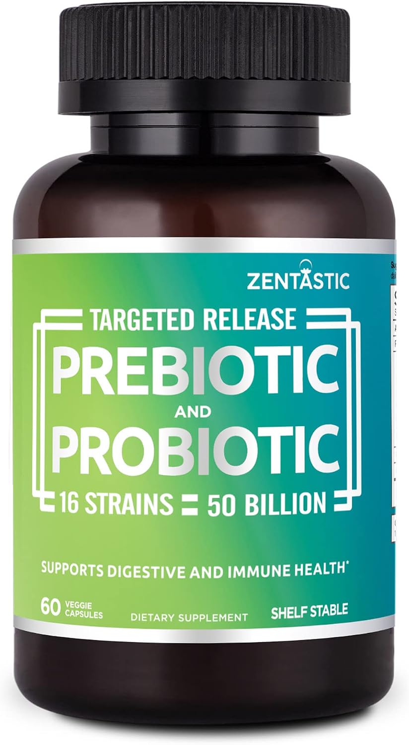 Zentastic Probiotics & Prebiotics Supplement for Men & Women 50 Billion CFU