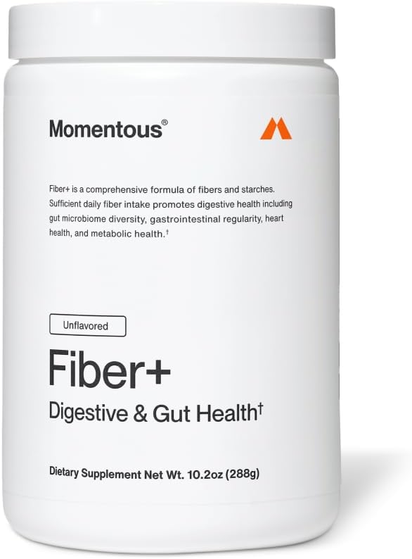 Momentous Fiber+, Psyllium Husk Powder, Multi-Source Blend, Unflavored
