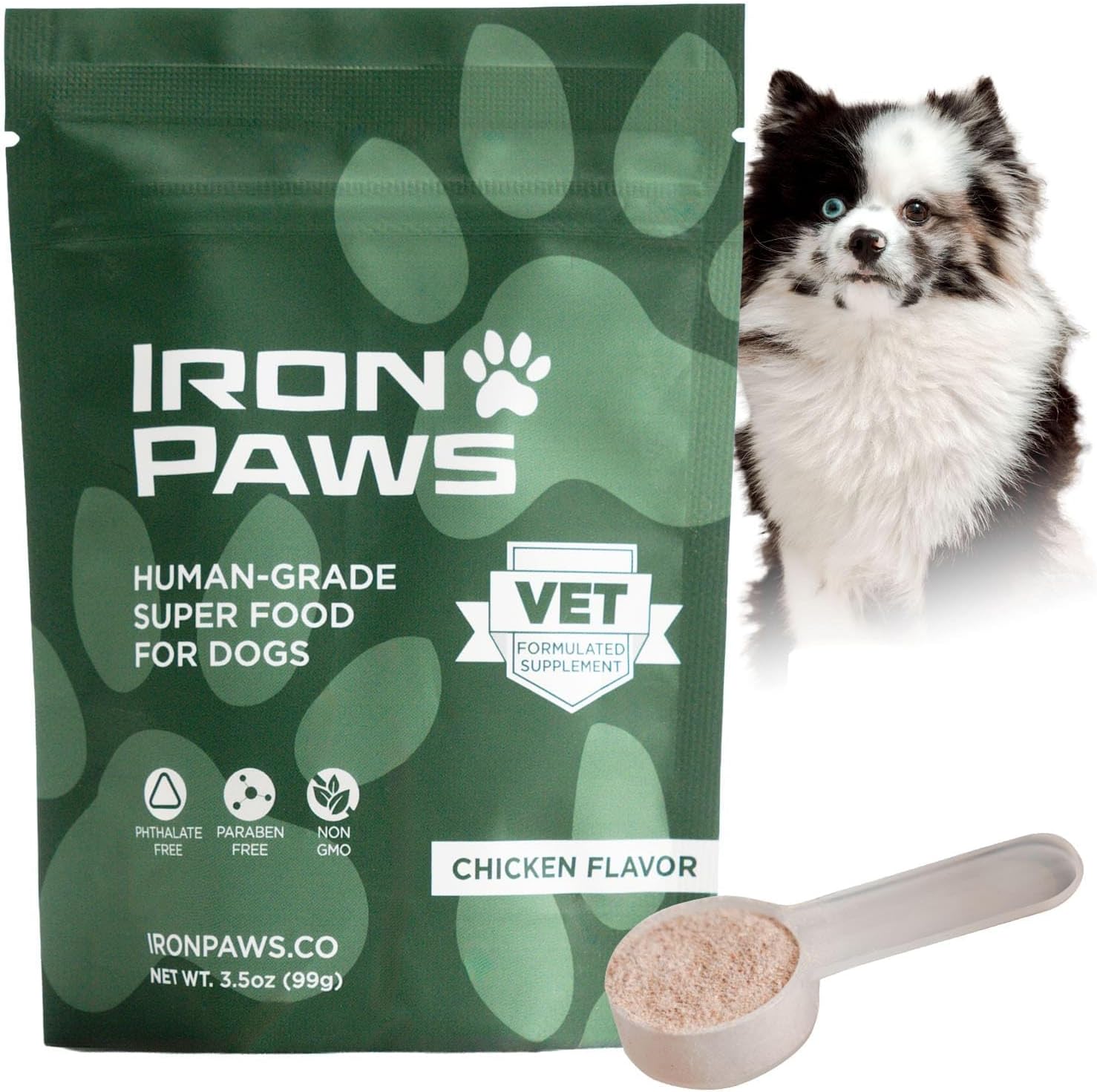 Human-Grade Superfood For Dogs, Premium Greens Powder Supplement For Dental Health, Longevity, Hip &