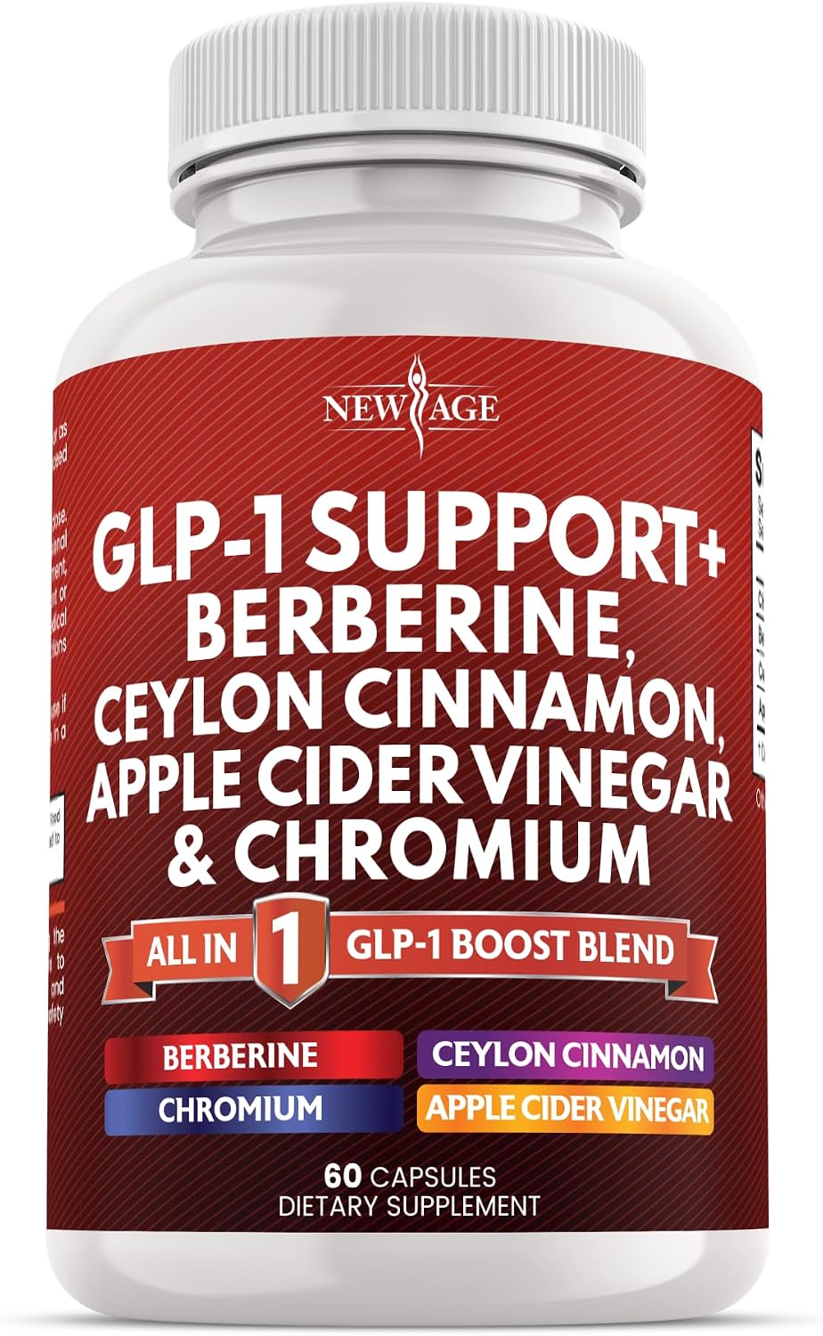 GLP1 Supplement Berberine Ceylon Cinnamon Apple Cider Vinegar Chromium – Gut Health Digestive Balance