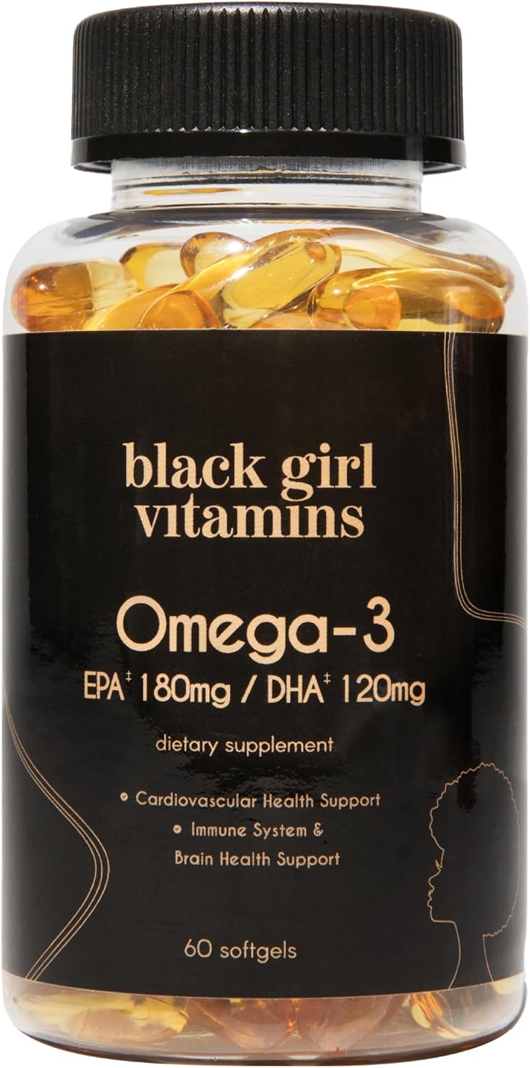 Black Girl Vitamins Omega Capsules – High-Potency EPA & DHA Essential Fatty Acids – Supports