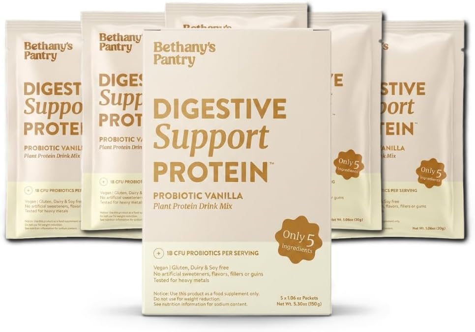 Digestive Support Pea Protein, Vanilla, 5 Travel Sachets