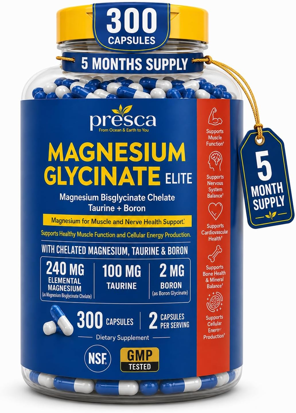 Magnesium Glycinate Elite 342mg High Absorption Supplement – 300ct