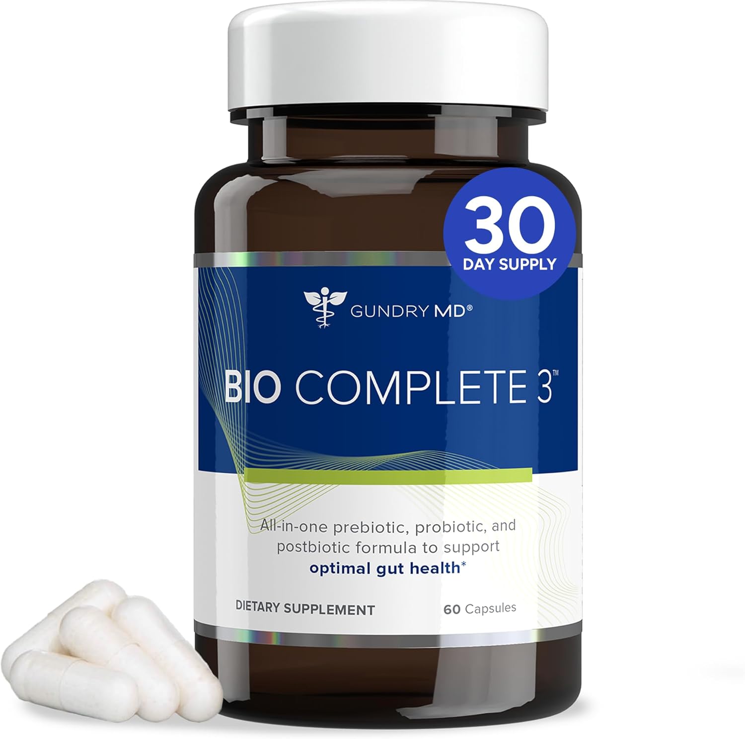 Gundry MD Bio Complete 3, 3-in-1 Probiotics, Pre & Postbiotics, 30 Servings