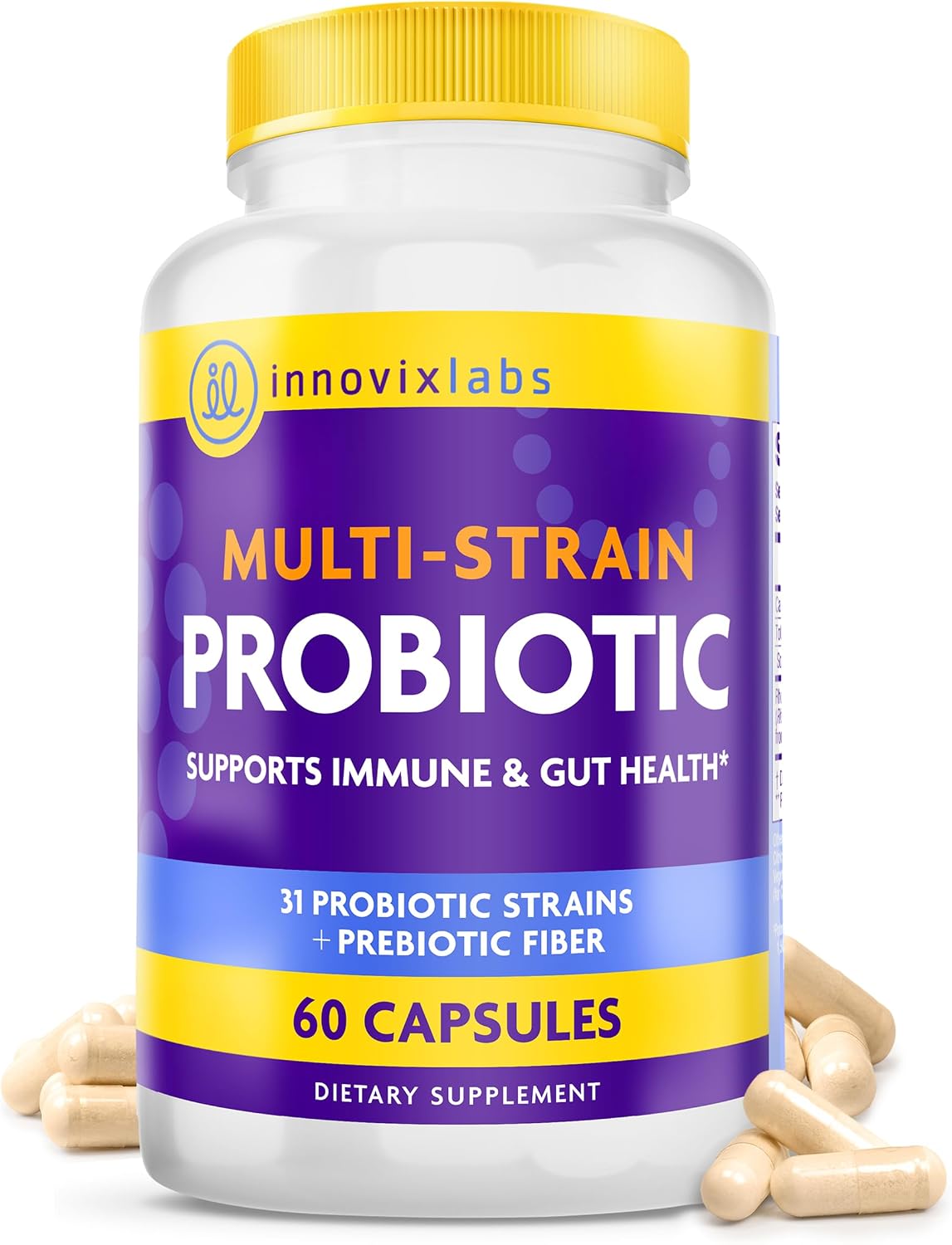 InnovixLabs Multi Strain Probiotics for Women & Men (60 Capsules)