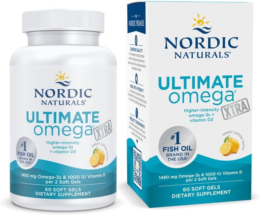 Nordic Naturals Ultimate Omega Xtra, 1480mg + 1000 IU D3, EPA&DHA 60 Count