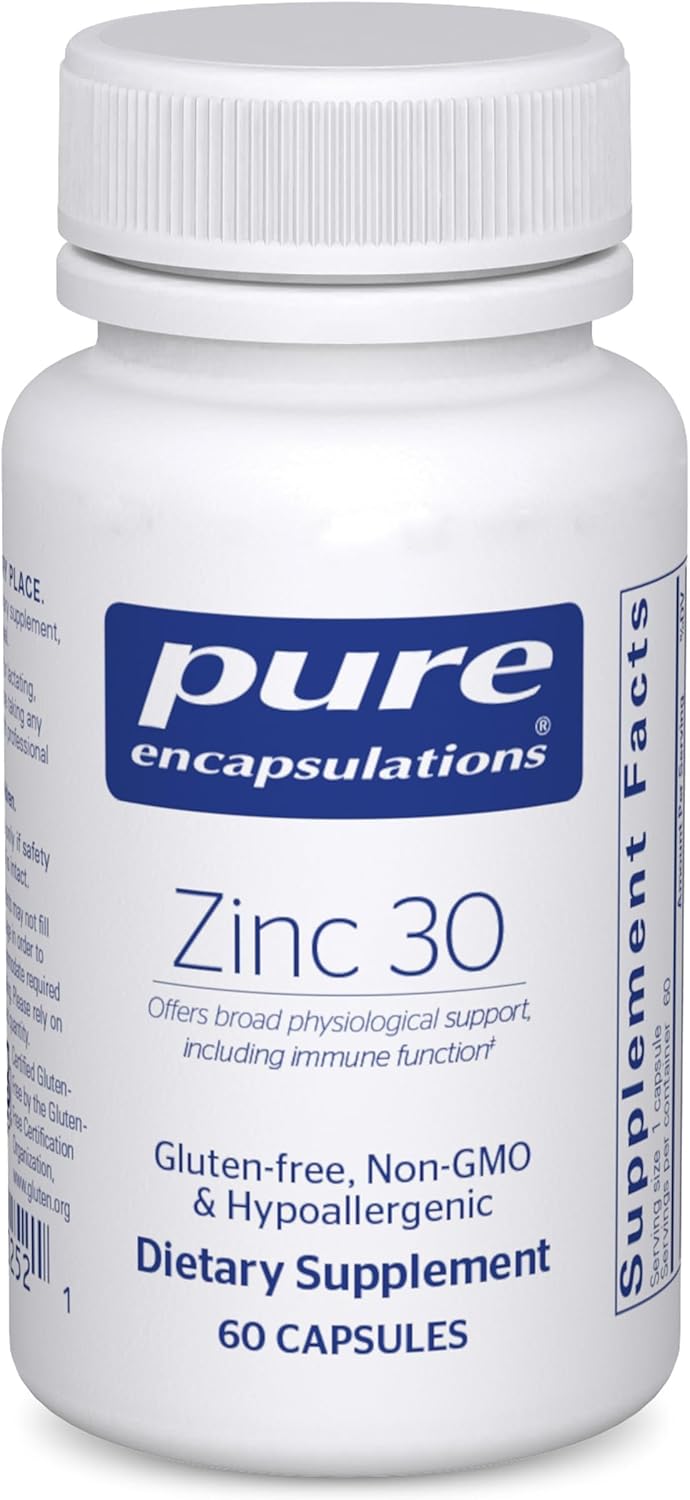 Pure Encapsulations Zinc 30 mg, 60 Capsules