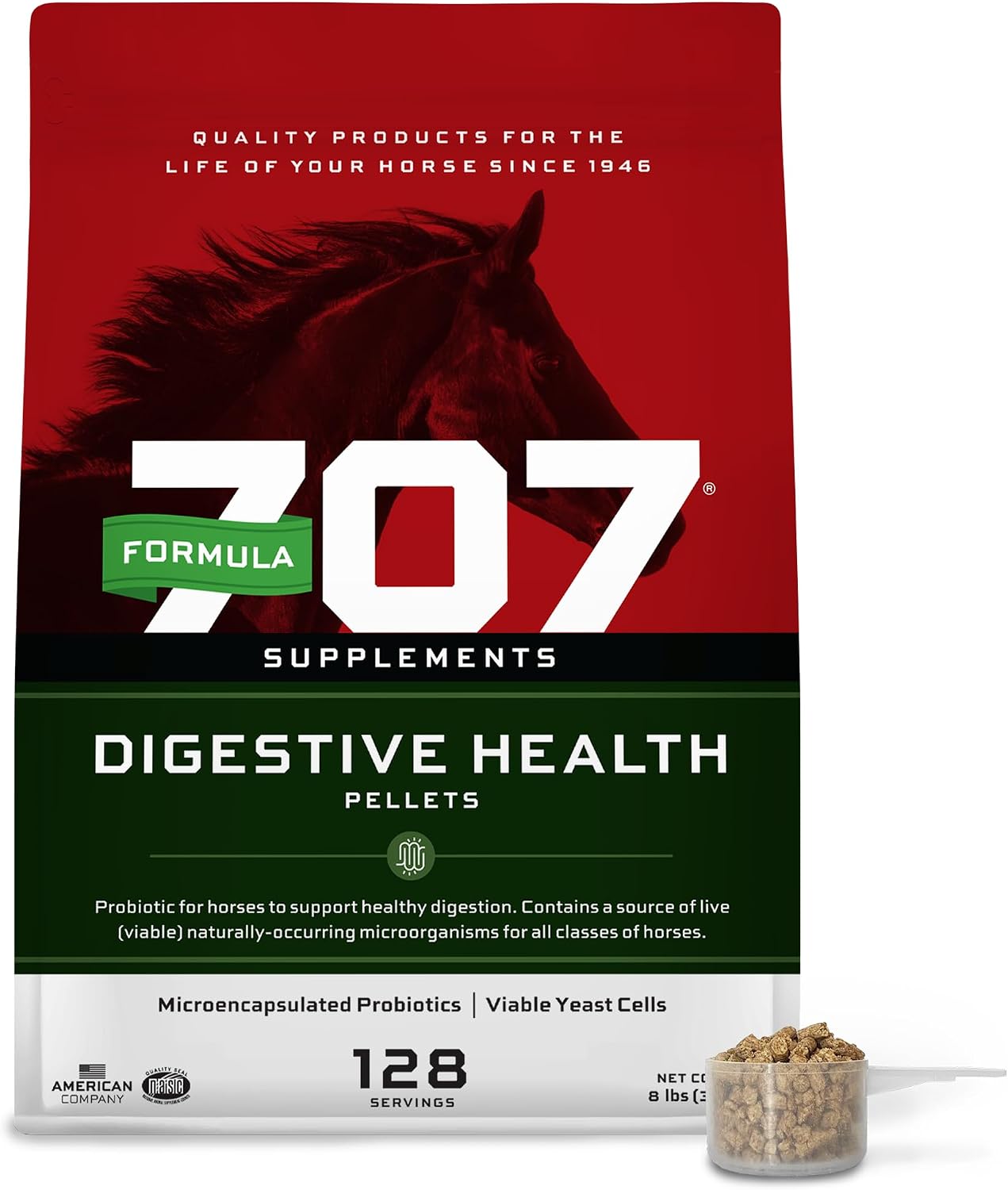 Formula 707 Digestive Health Supplement for Horses, 8 lb – Probiotics