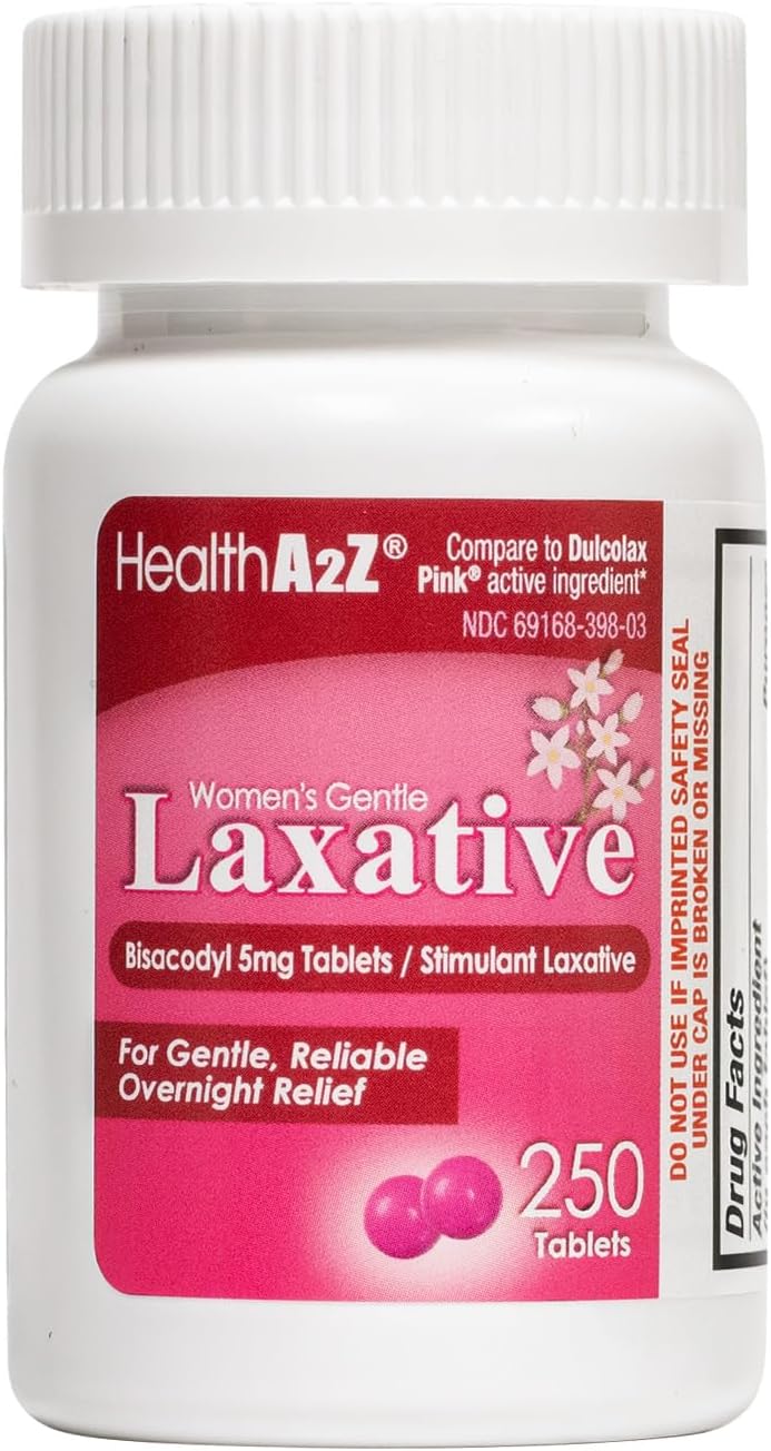 HealthA2Z® Woman’s Gentle Laxative | Bisacodyl Stimulant Laxative 5mg | Constipation Relief |