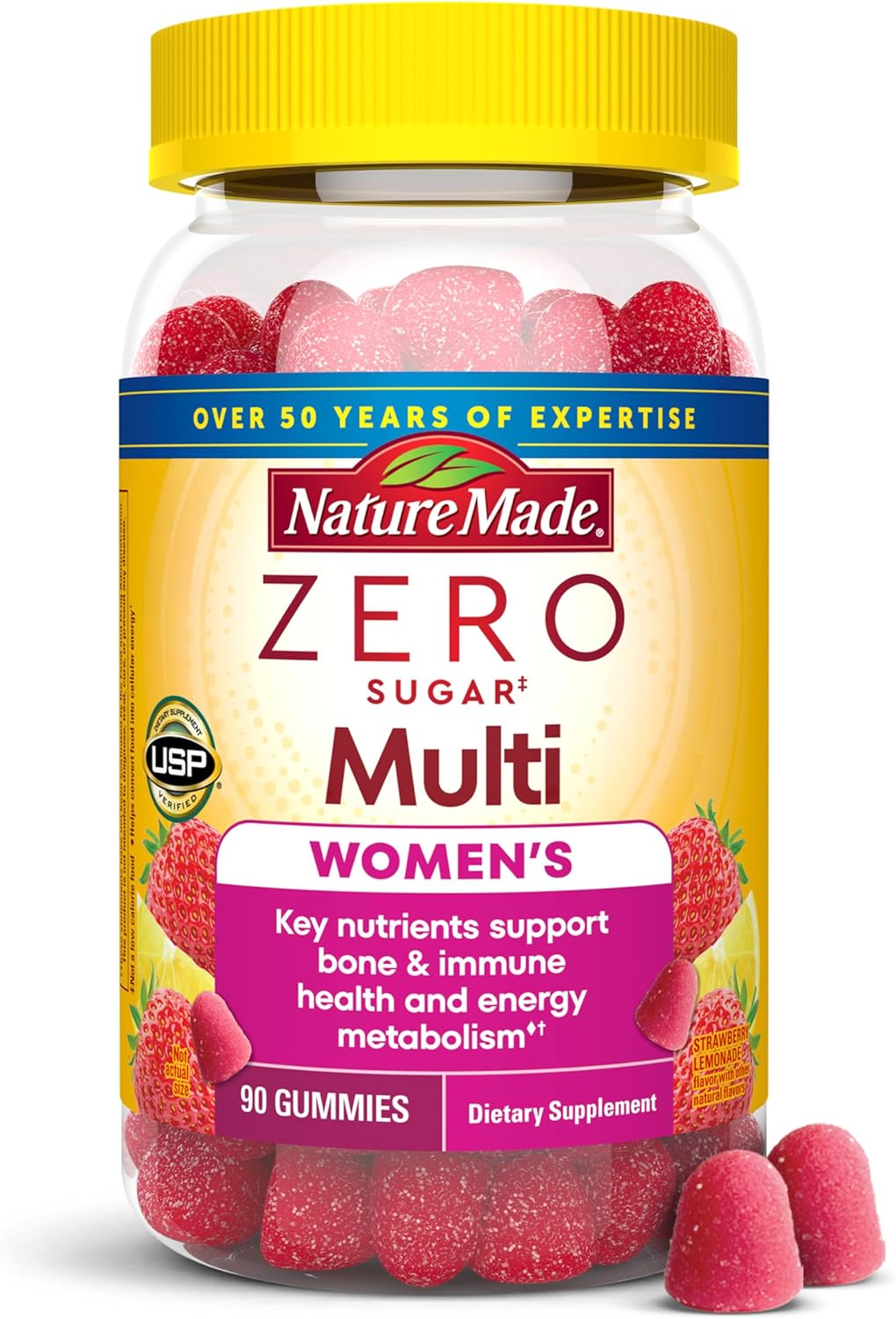 Nature Made Zero Sugar Multivitamin Women’s Gummies, 90 Sugar Free Gummies
