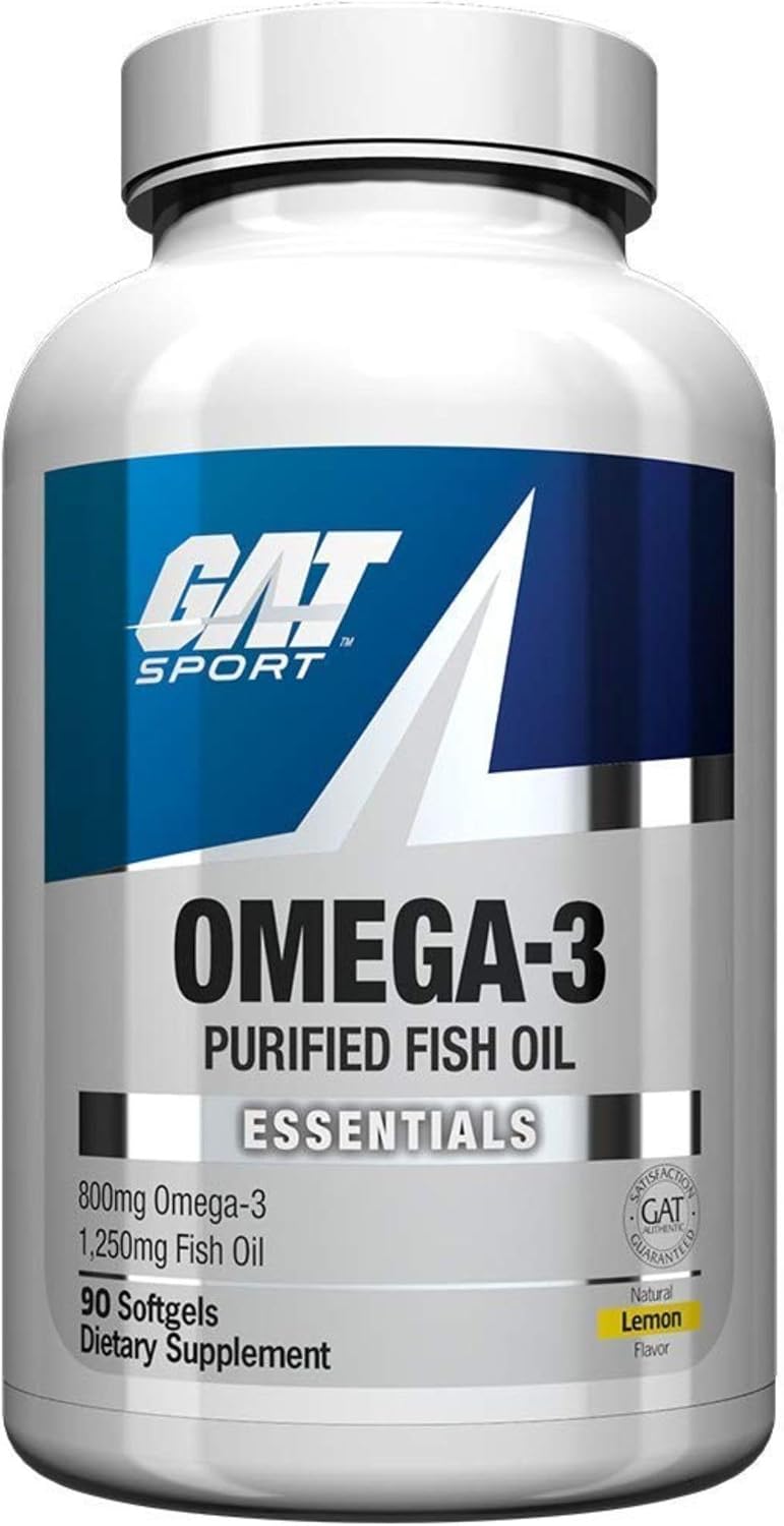 GAT SPORT Omega-3, Lemon Flavor, 90 Softgels (90 Servings)
