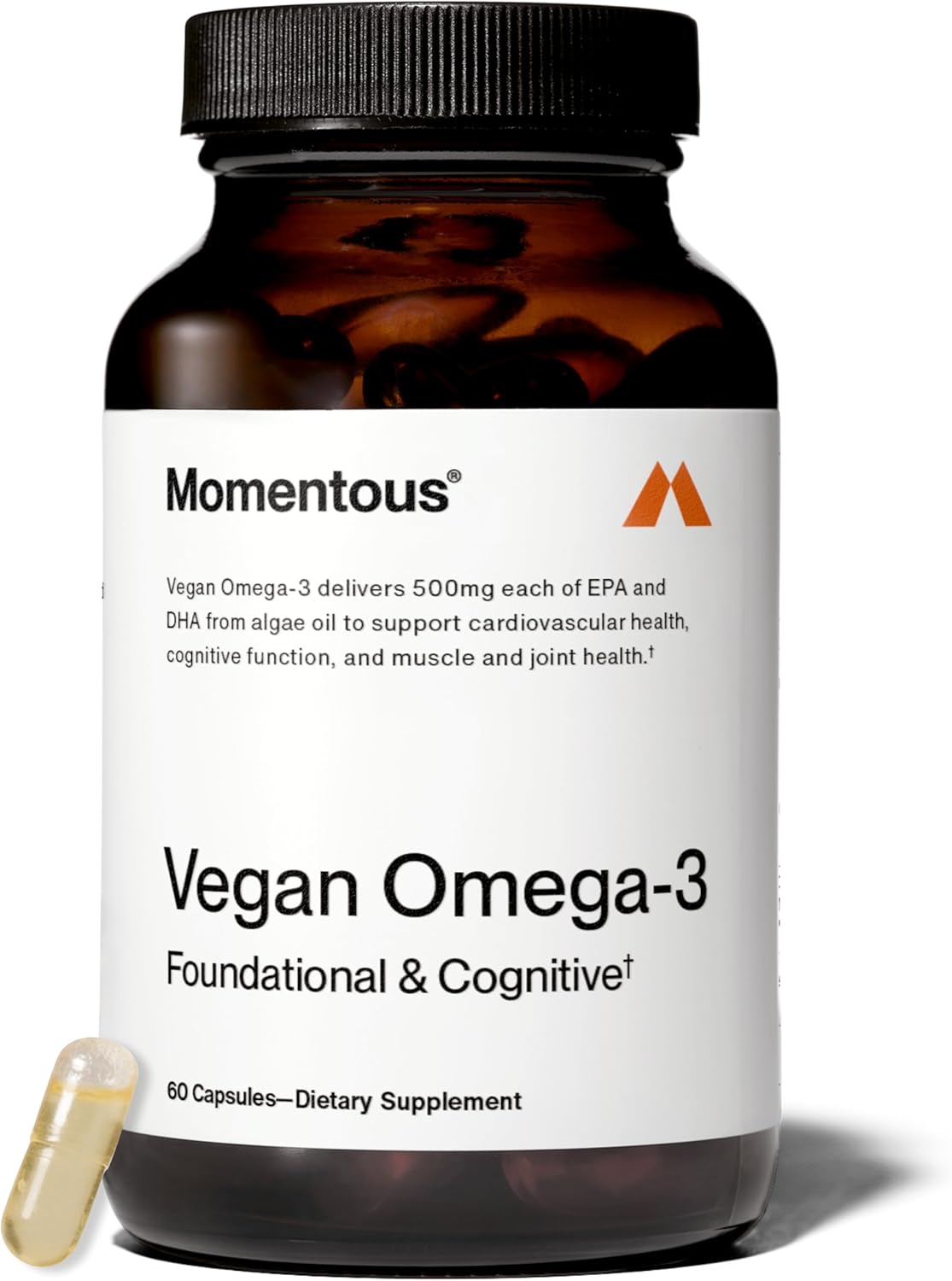 Momentous Vegan Omega-3, Algae Oil EPA & DHA Supplement, 1,000mg