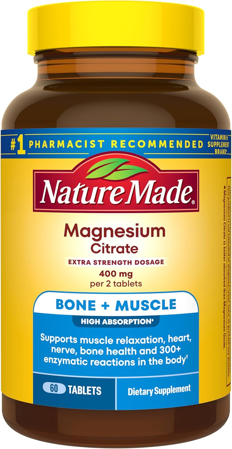 Nature Made Extra Strength Dosage Magnesium Citrate Tablets, 60 Tablets