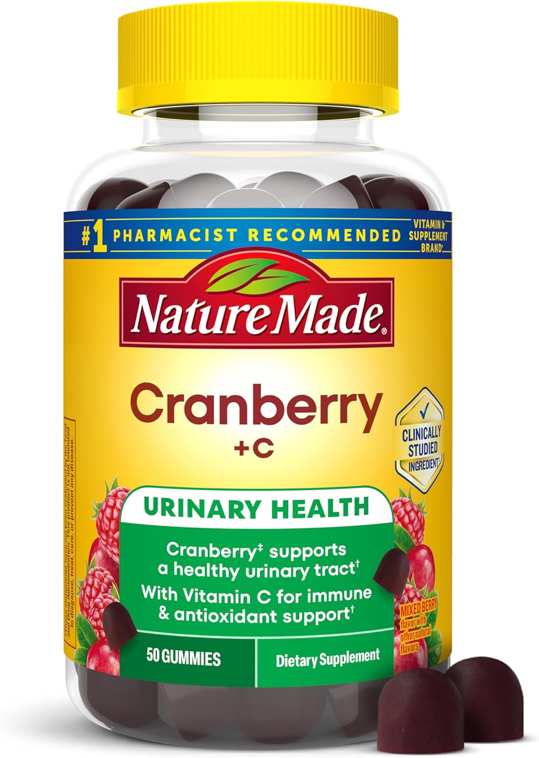 Nature Made Cranberry with Vitamin C Gummies for Adults, 50 Gummies
