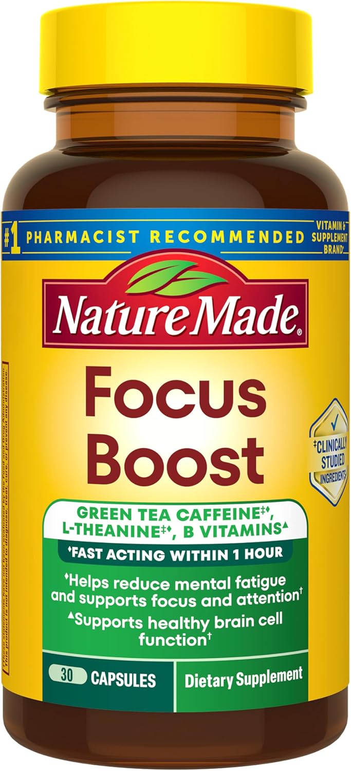 Nature Made Focus Boost Capsules, Fast Acting Focus Supplement, 30 Capsules