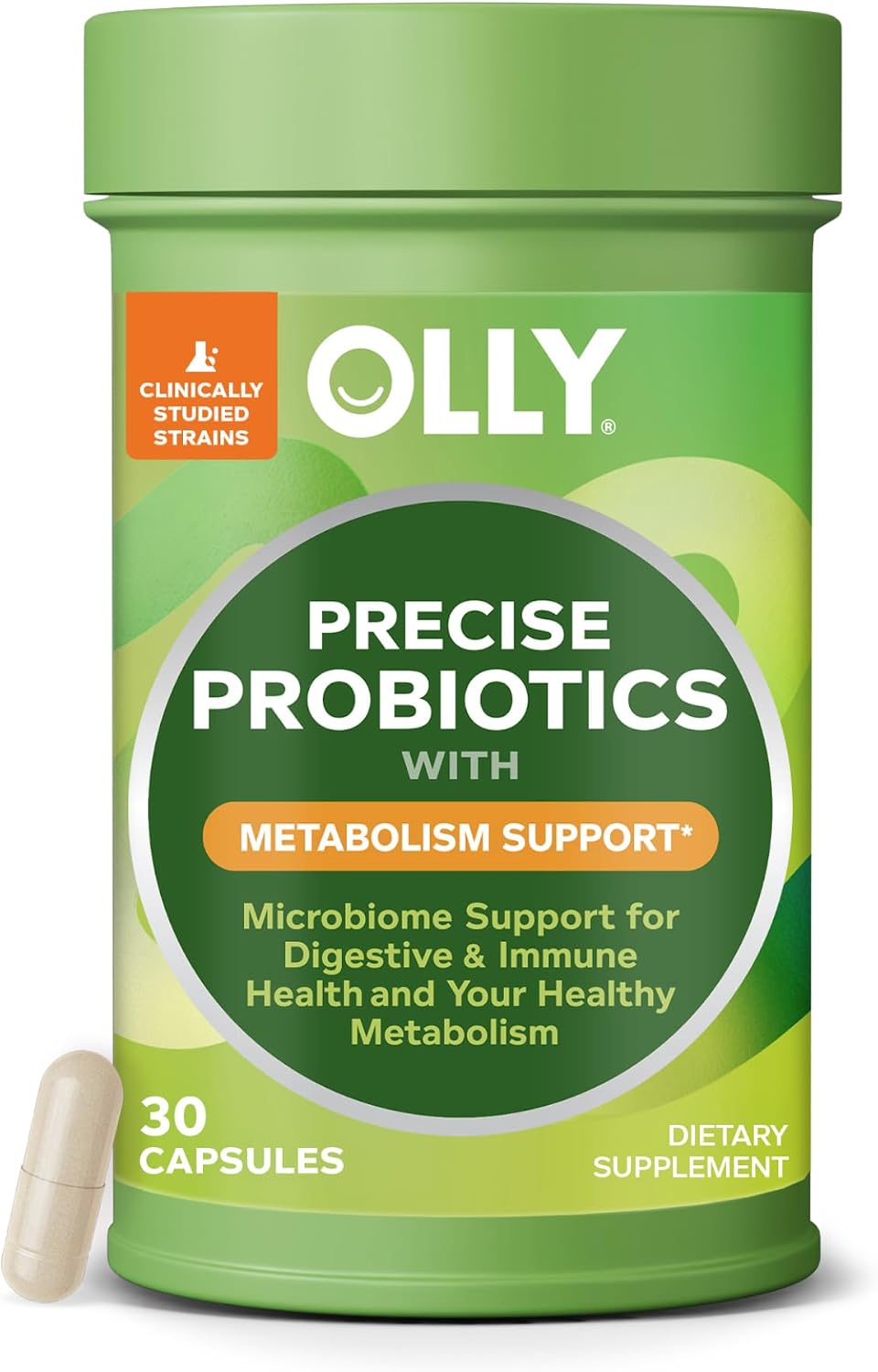OLLY Precise Probiotics Metabolism Support Supplement, Supports Your Microbiome, Digestive & Immune