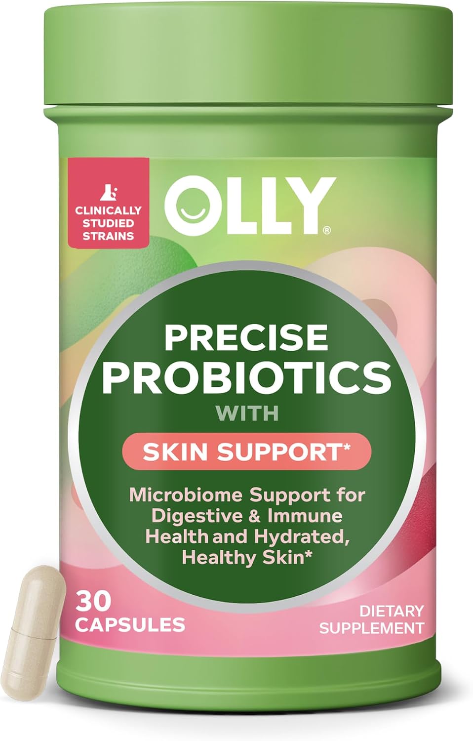 OLLY Precise Probiotics Skin Support Supplement, Supports Your Microbiome, Digestive & Immune Systems